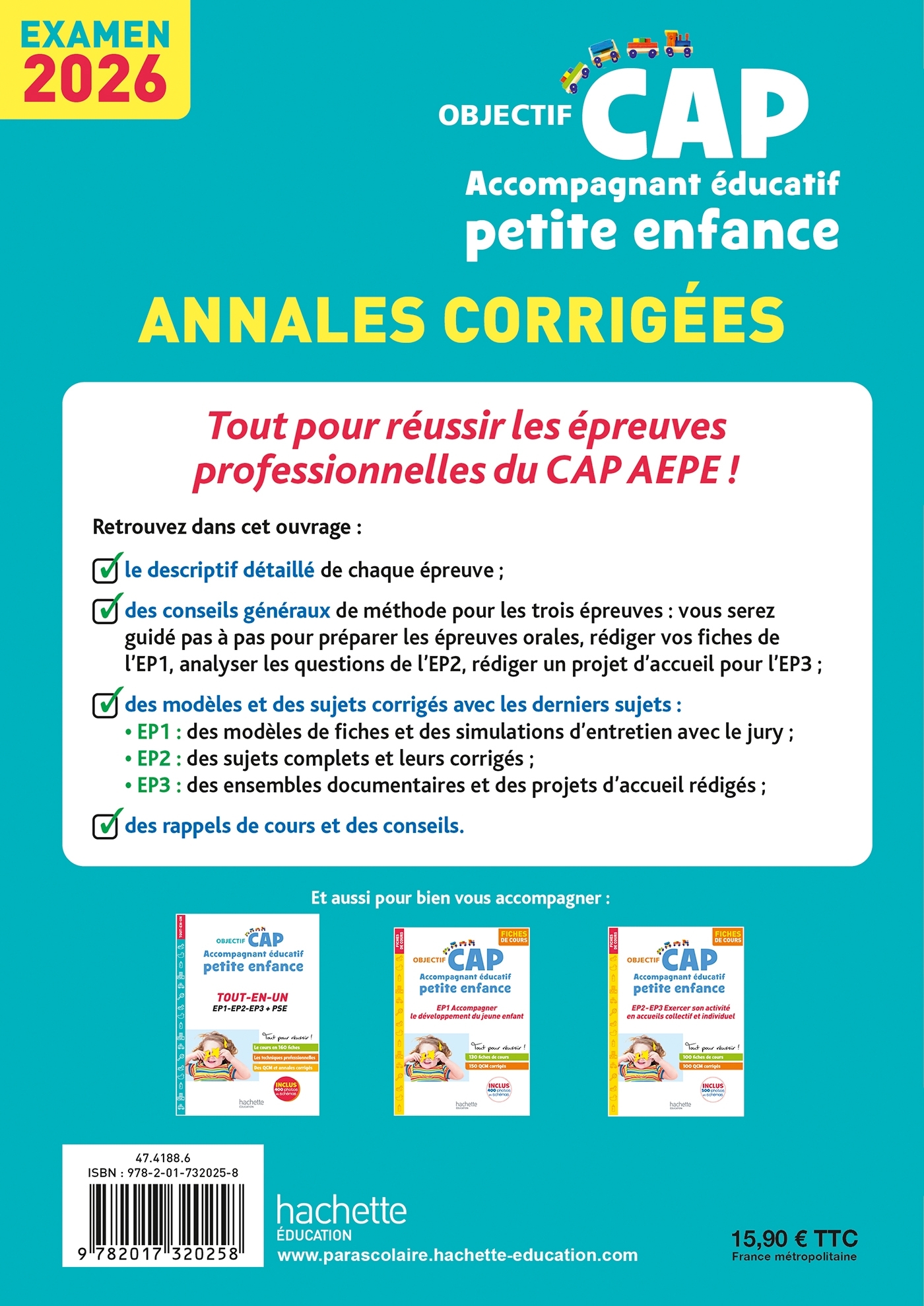 Objectif CAP 2026 - Accompagnant Éducatif Petite Enfance - Annales épreuves professionnelles - Catherine Hervier, Christine Millet Bayol, Carole Pleindoux, Christine Thabuis, A. Martinez - HACHETTE EDUC
