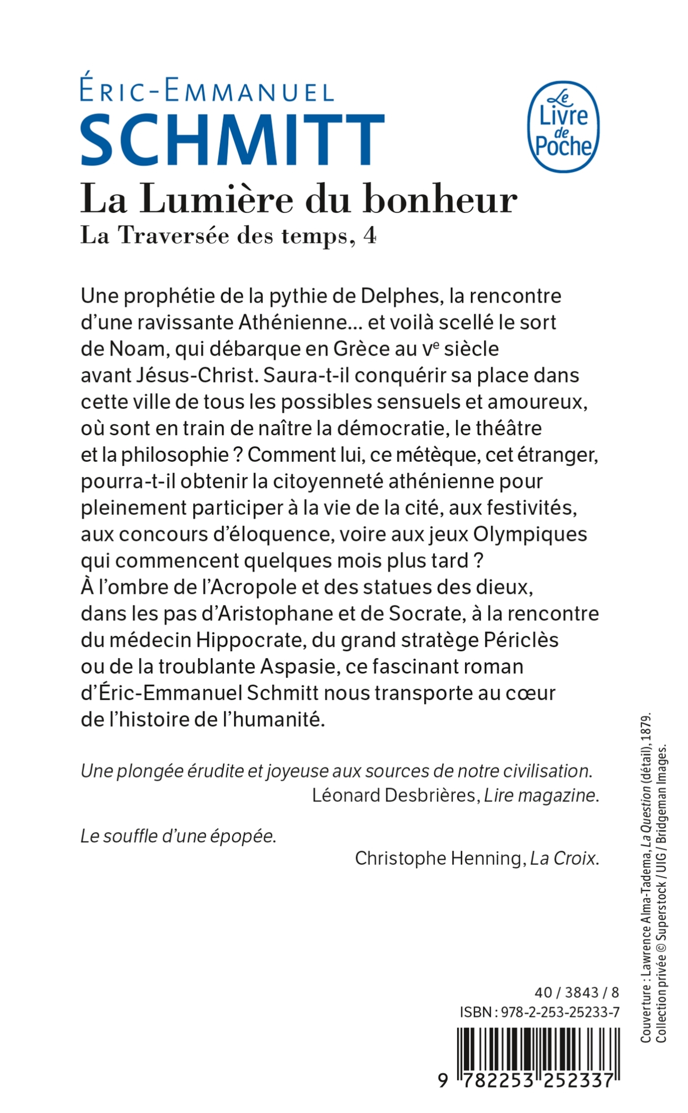 La Lumière du bonheur (La Traversée des temps, Tome 4) - Éric-Emmanuel Schmitt - LGF
