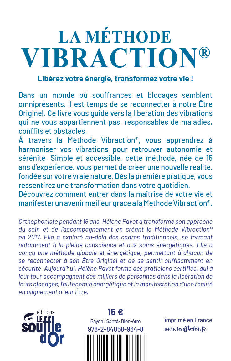 La Méthode Vibraction - Pavot Hélène, Hélène Pavot - SOUFFLE OR