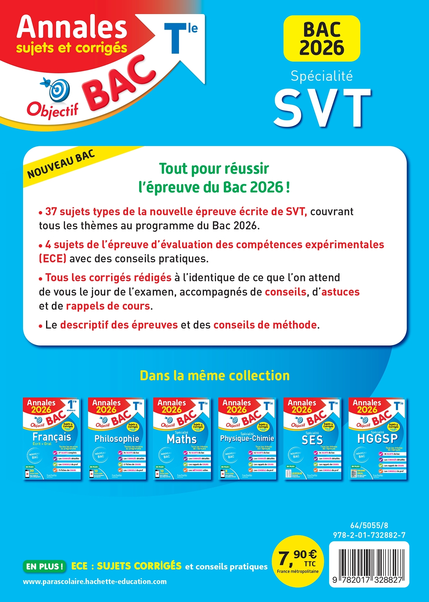 Annales Objectif BAC 2026 - Spécialité SVT Tle - sujets et corrigés - Patrice Delguel, Nathalie Fabien - HACHETTE EDUC