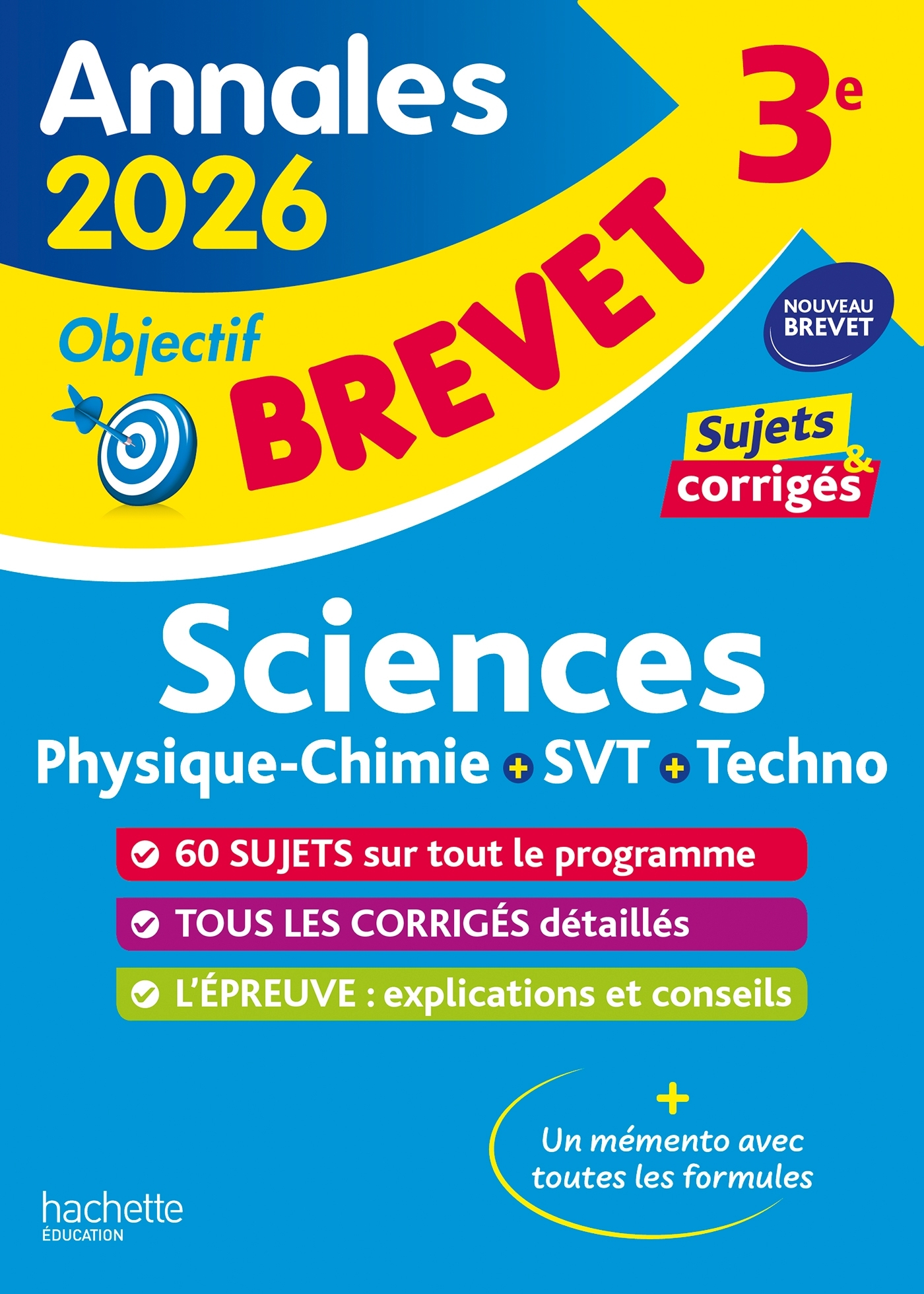 Annales Brevet 2026 - Sciences 3e - sujets et corrigés - Sébastien Dessaint, Malorie Gorillot - HACHETTE EDUC