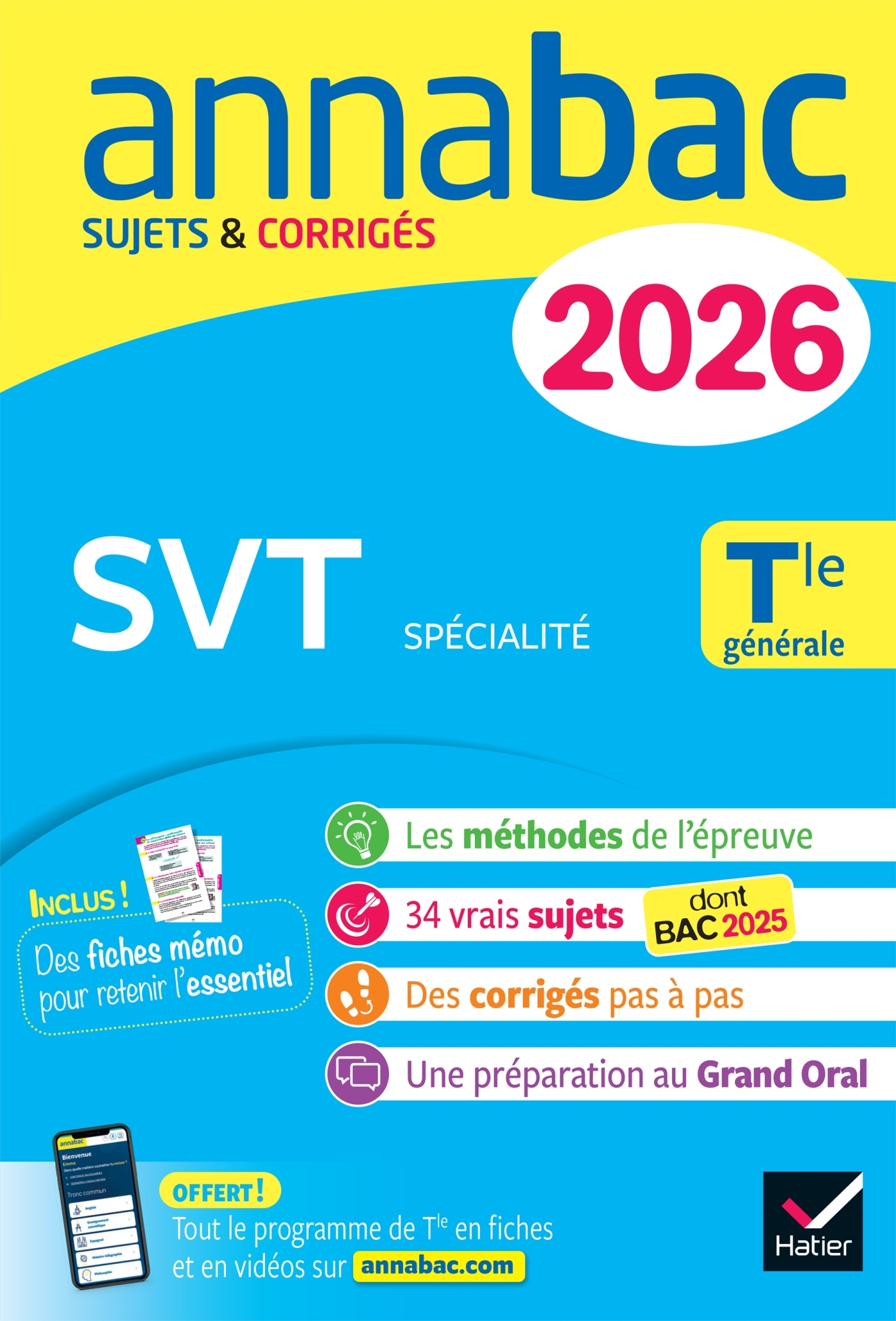 Annales du bac 2026 -  Annabac SVT Tle générale (spécialité) - Hélène Hervé, Jean-Claude Hervé - HATIER