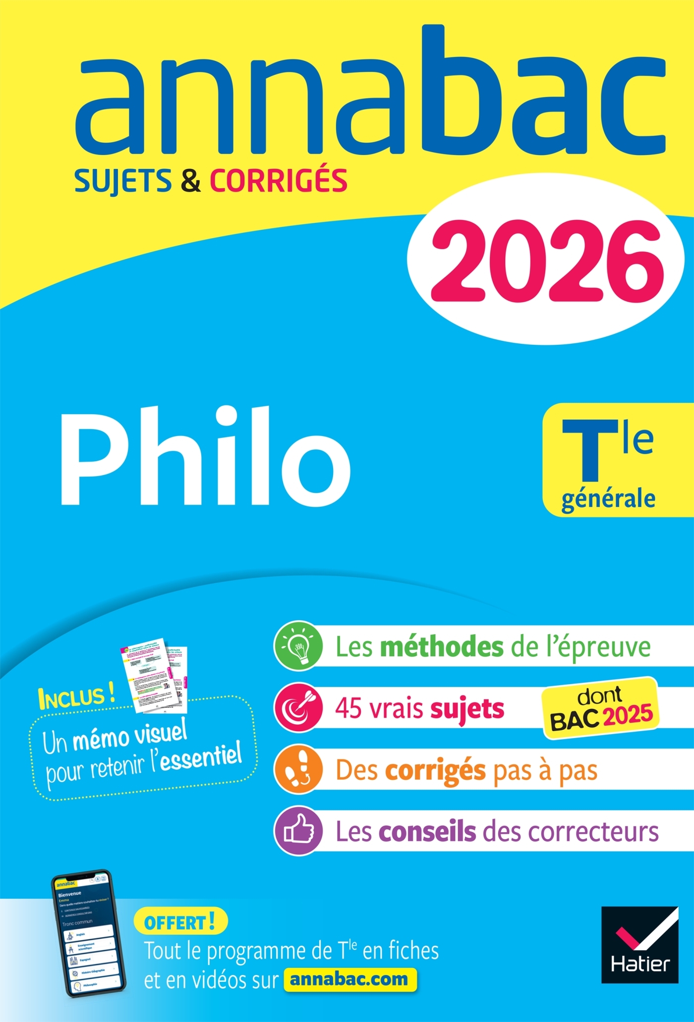 Annales du bac 2026 - Annabac Philo Tle générale - Sabrina Cerqueira, Fabien Lamouche - HATIER