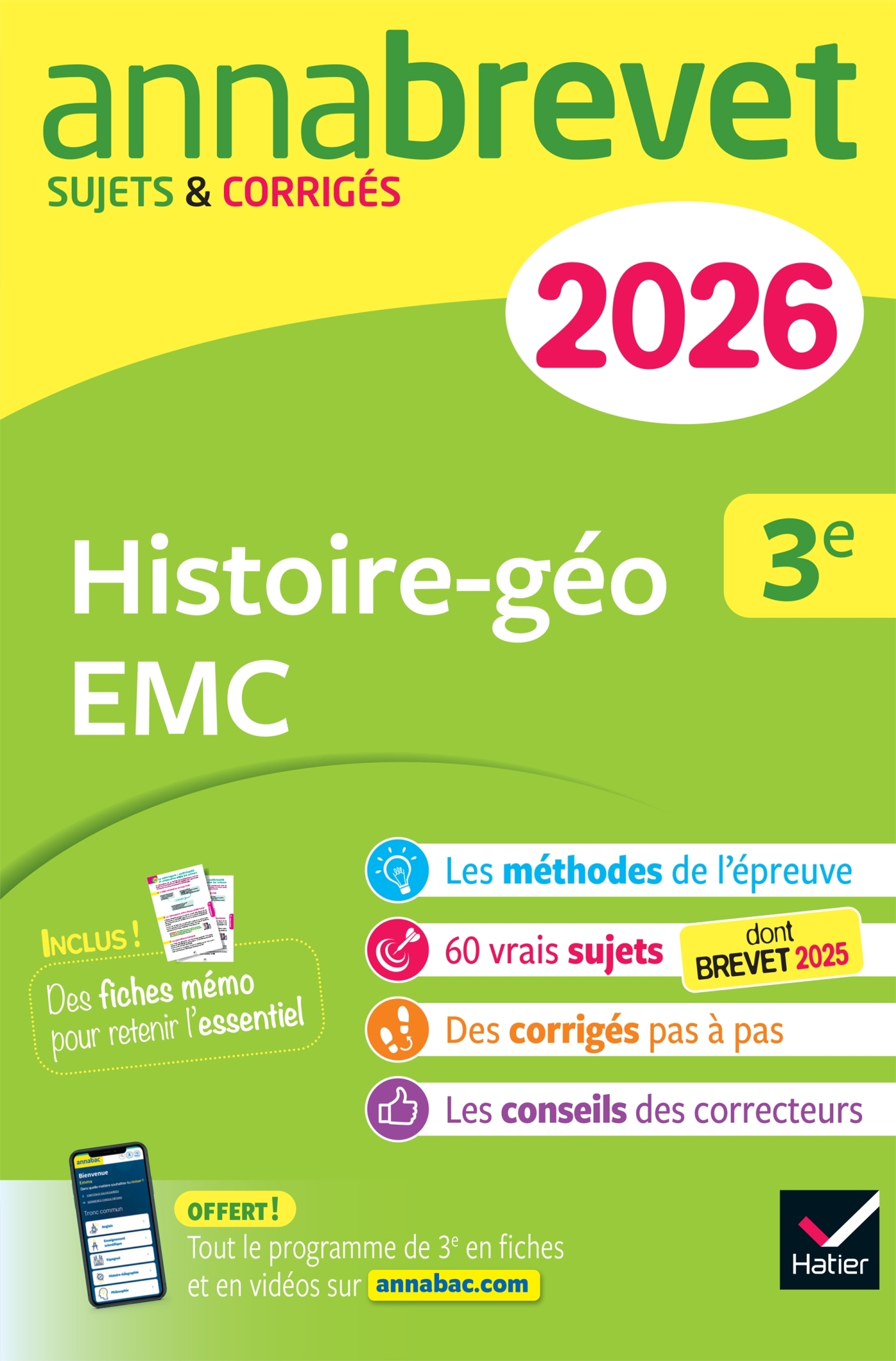 Annales du brevet 2026 - Annabrevet Histoire-géographie EMC 3e - Nouveau brevet - Christophe Clavel, Jean-François Lecaillon - HATIER