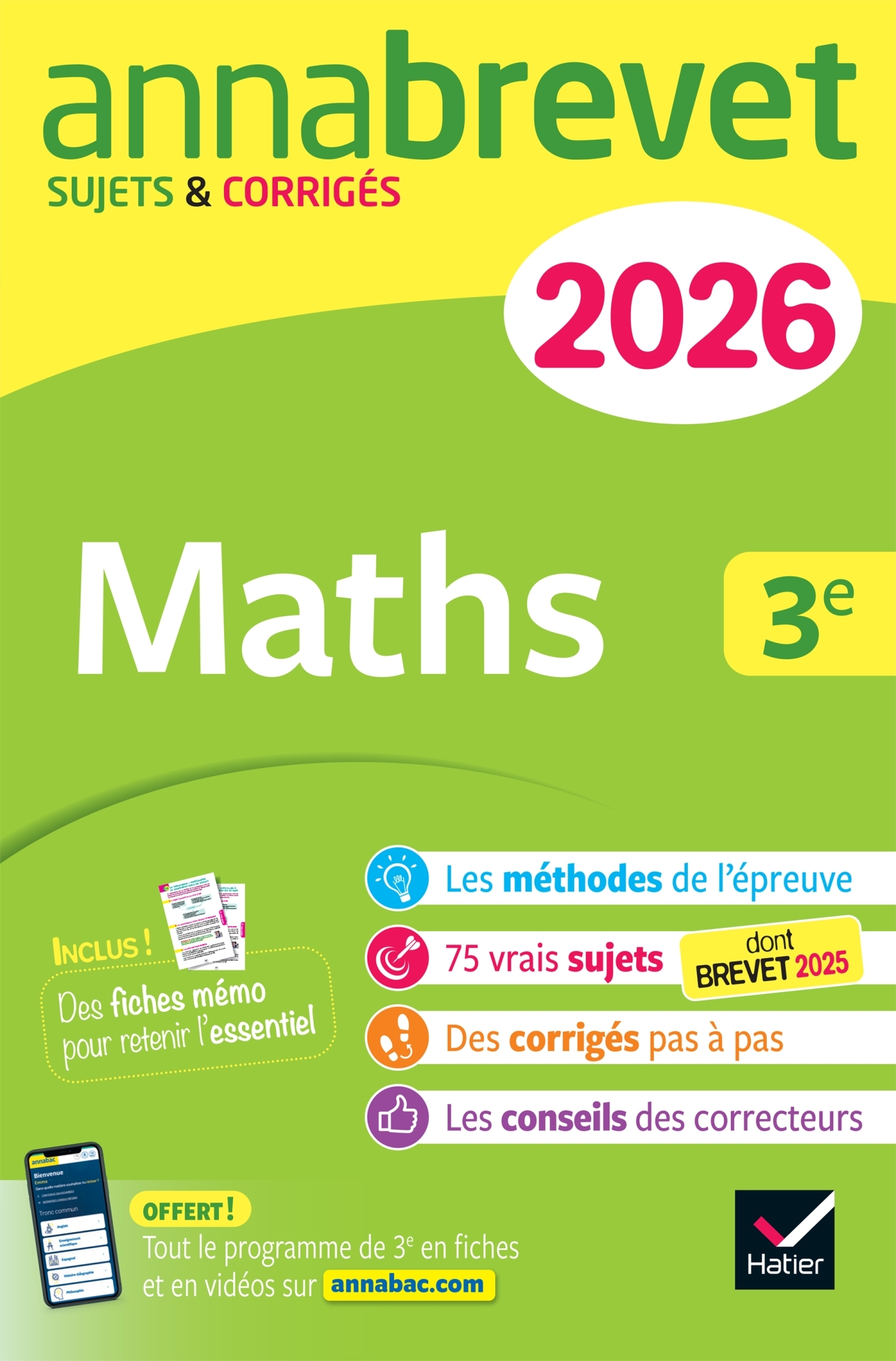 Annales du brevet 2026 - Annabrevet Maths 3e - Nouveau brevet - Bernard Demeillers, Jérôme Boudier, Emmanuelle Michaud - HATIER