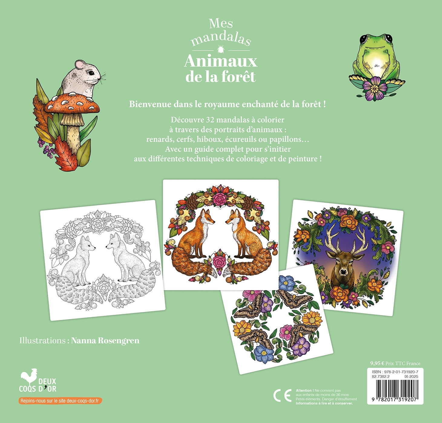 Mes mandalas animaux de la forêt -  - DEUX COQS D OR