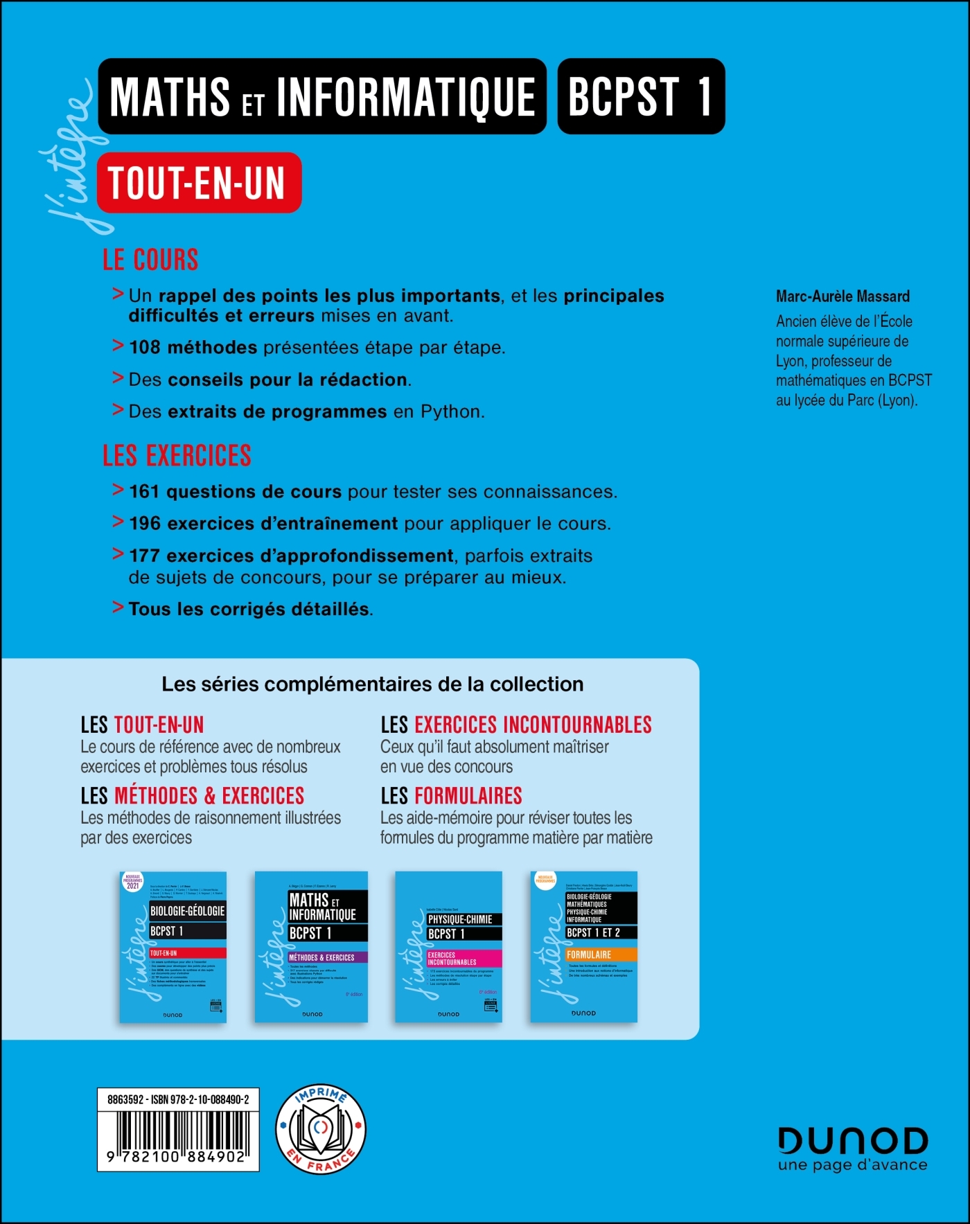 Maths et informatique tout-en-un BCPST 1re année - 3e éd. - Marc-Aurèle Massard - DUNOD