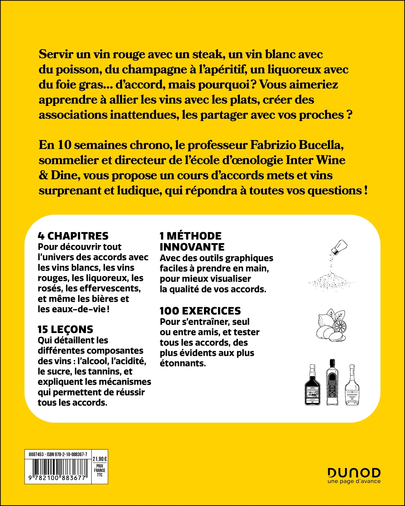 Mon cours d'accords mets et vins - Fabrizio Bucella - DUNOD