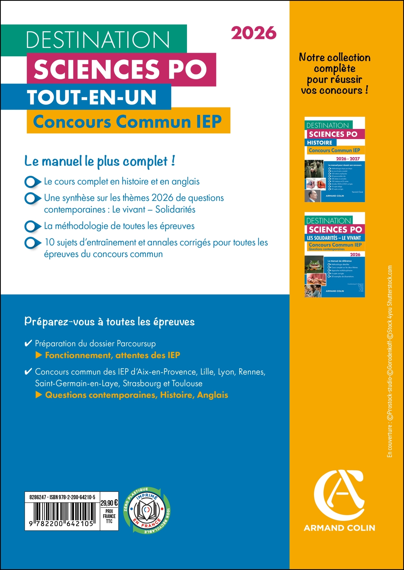 Destination Sciences Po - Concours commun IEP 2026 - Dimitri Delarue, Sophie Gallix, LAURENT GAYARD - ARMAND COLIN