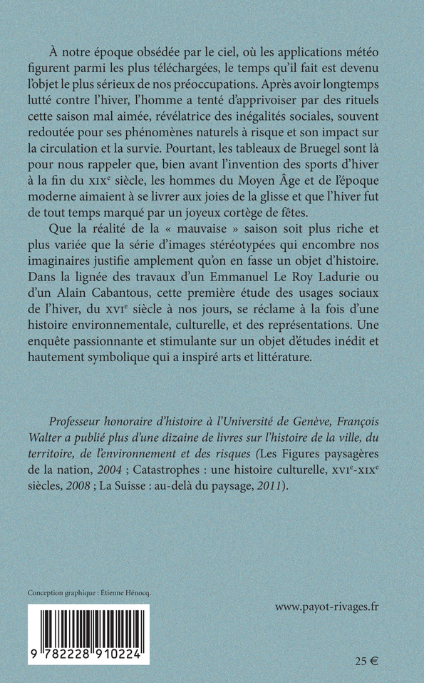 Hiver - François Walter, Sophie Bajard - PAYOT