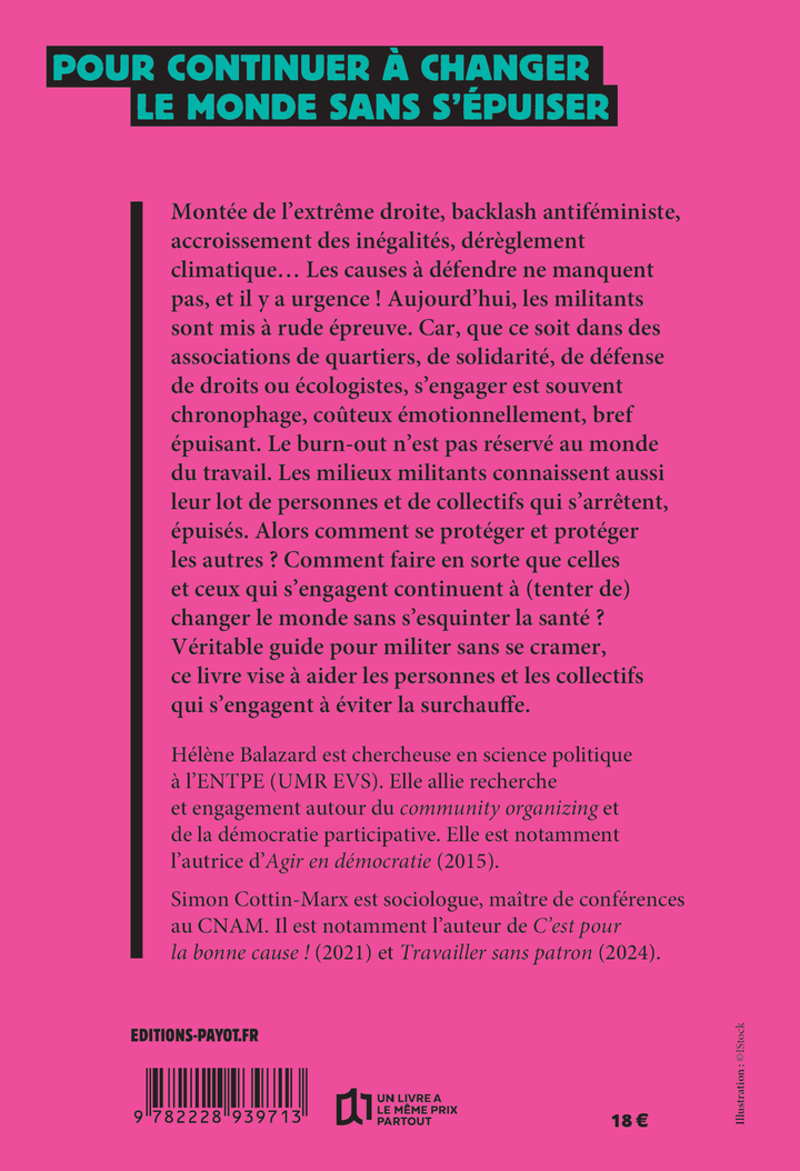 Burn-out militant - Hélène Balazard, Simon Cottin-Marx - PAYOT