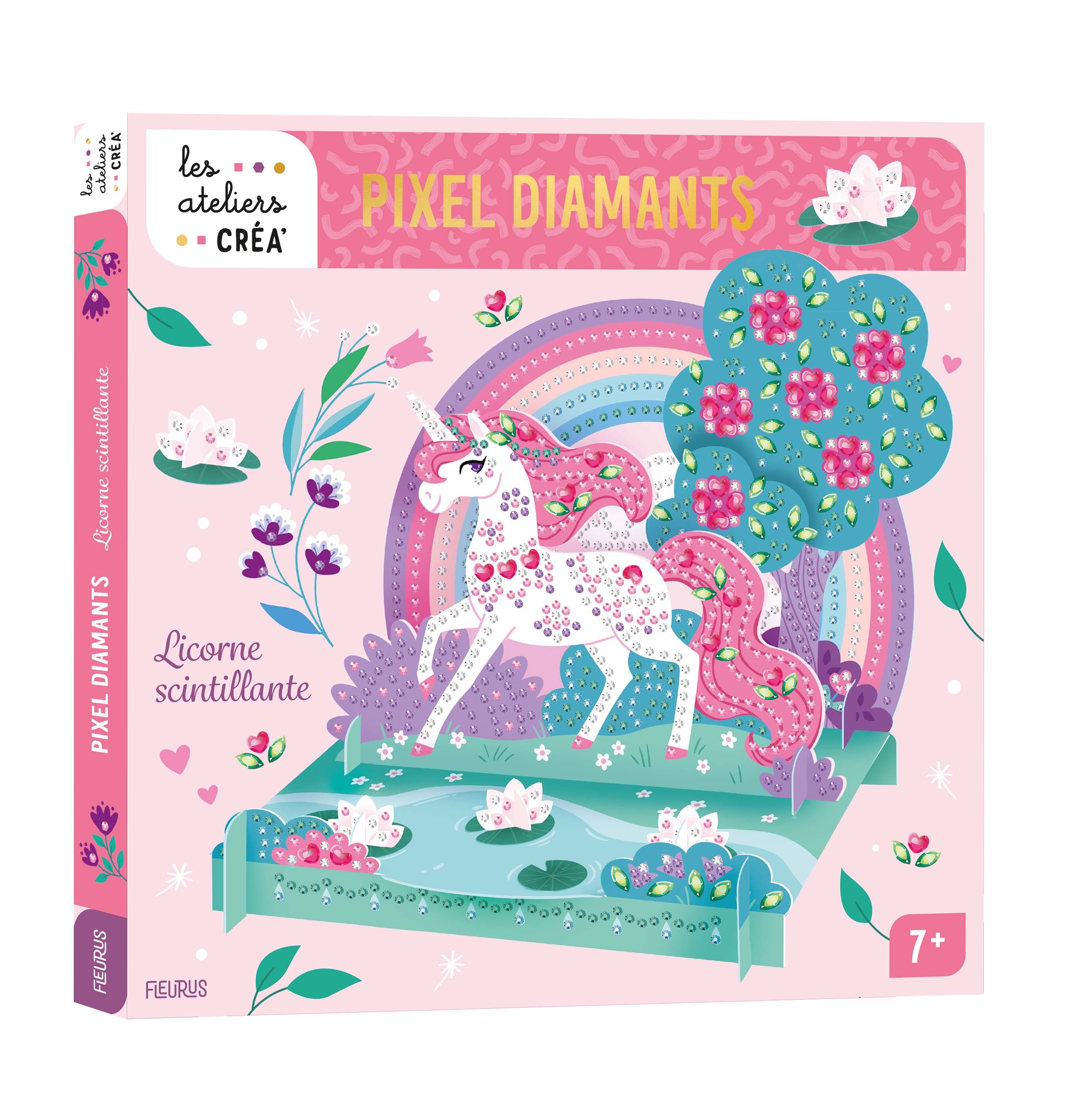 Licorne scintillante en pixel diamants -  - FLEURUS