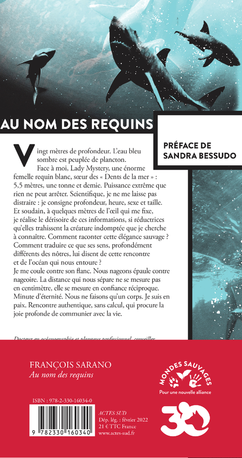 Au nom des requins - François Sarano, Sandra Bessudo - ACTES SUD