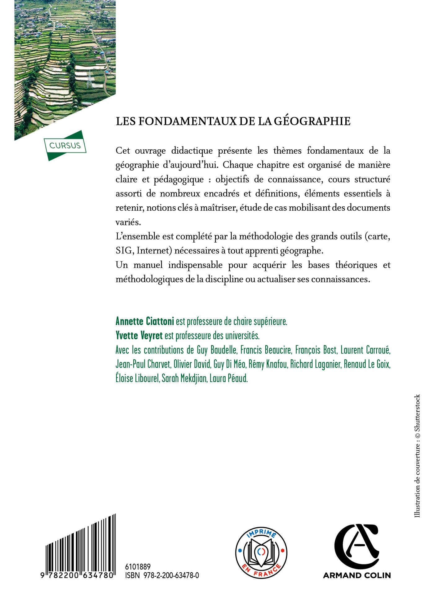 Les fondamentaux de la géographie - 4e éd. - Annette Ciattoni, Yvette Veyret - ARMAND COLIN