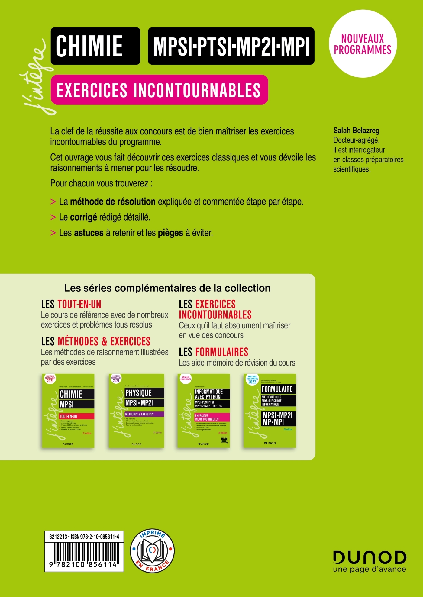 Chimie Exercices incontournables MPSI-PTSI-MP2I-MPI - Salah Belazreg - DUNOD