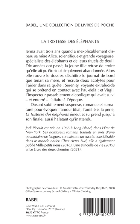 La Tristesse des éléphants - Jodi Picoult - ACTES SUD