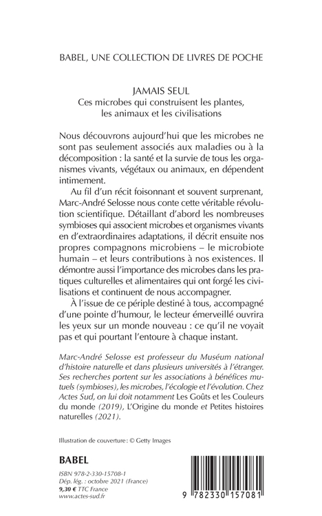 JAMAIS SEUL - Marc-André Selosse, Francis Hallé - ACTES SUD