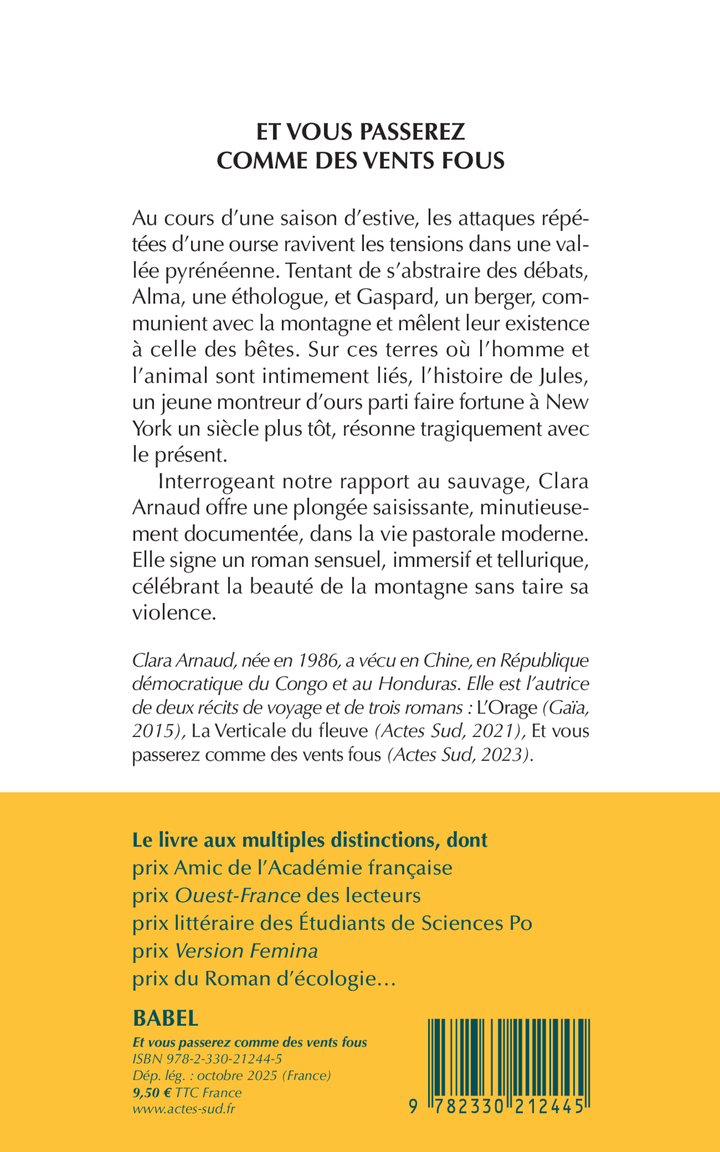 ET VOUS PASSEREZ COMME DES VENTS FOUS -  ARNAUD CLARA, Clara Arnaud - ACTES SUD