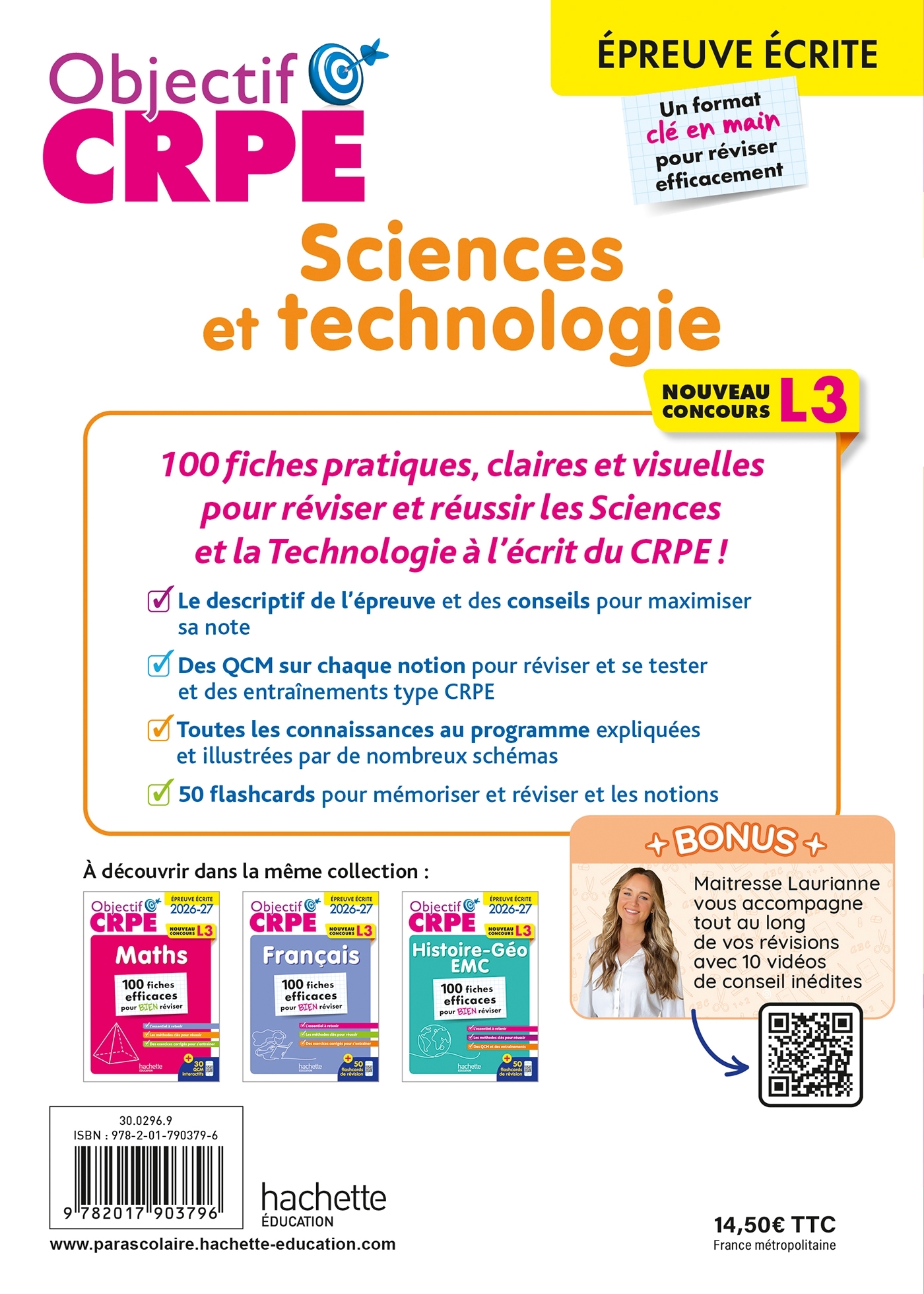 Objectif CRPE - Sciences et technologie - 100 fiches efficaces pour bien réviser - L3 - Sébastien Dessaint, Sophie Iseler, Sébastien Turpin - HACHETTE EDUC