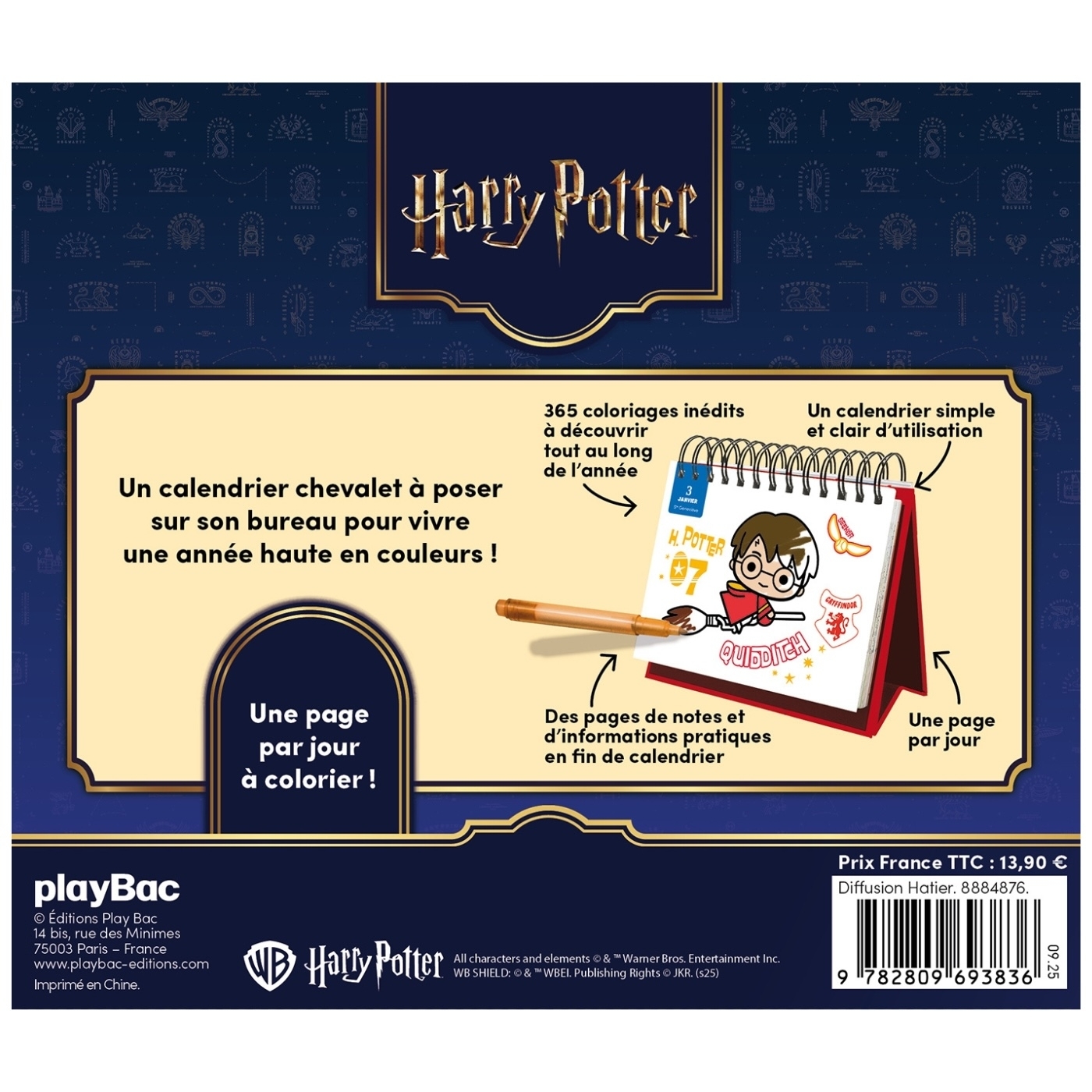 Harry Potter Mon année à colorier -  ,  Playbac Éditions - PLAY BAC