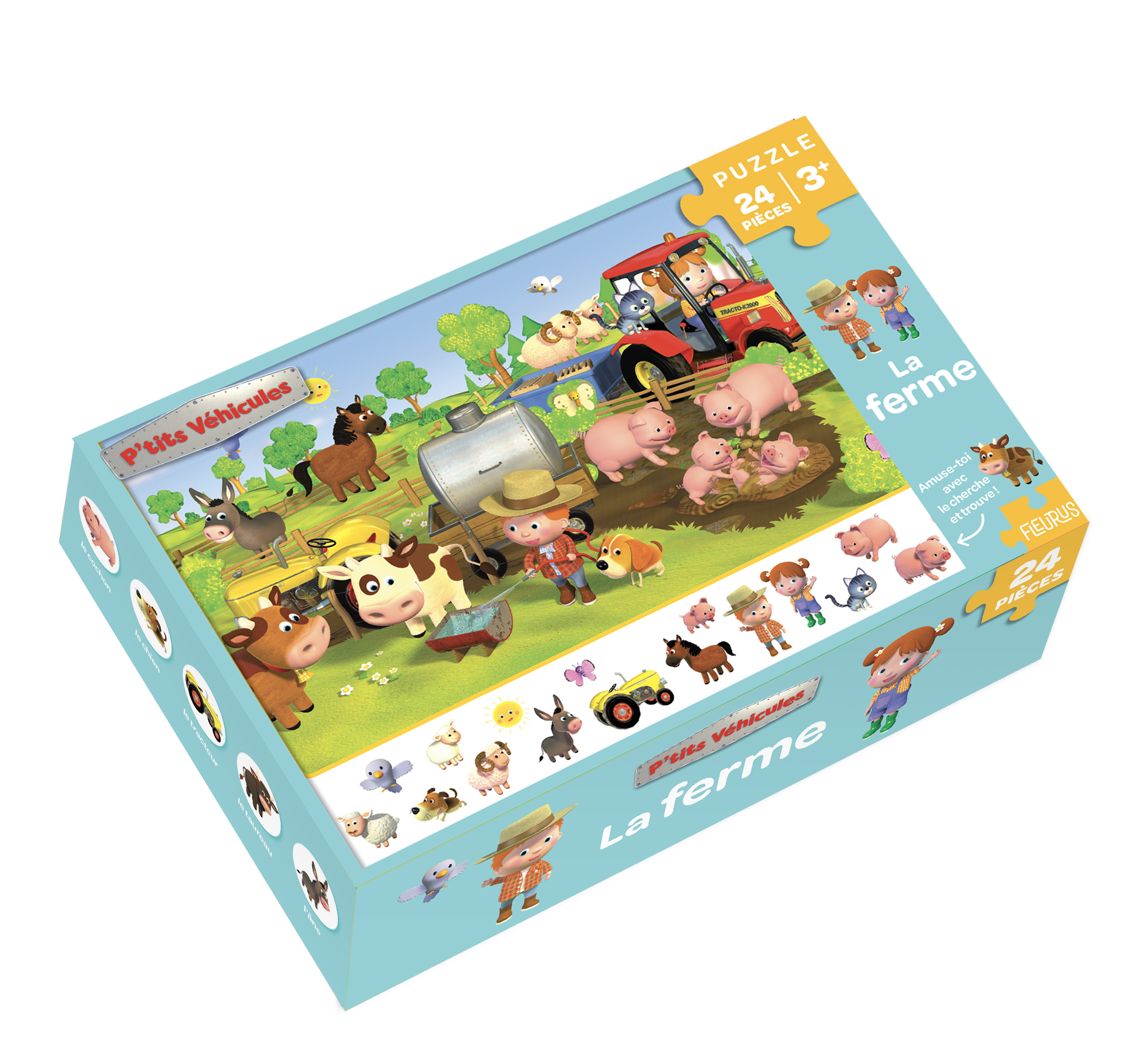Puzzle p'tits véhicules - La ferme (24 pièces) -  - FLEURUS