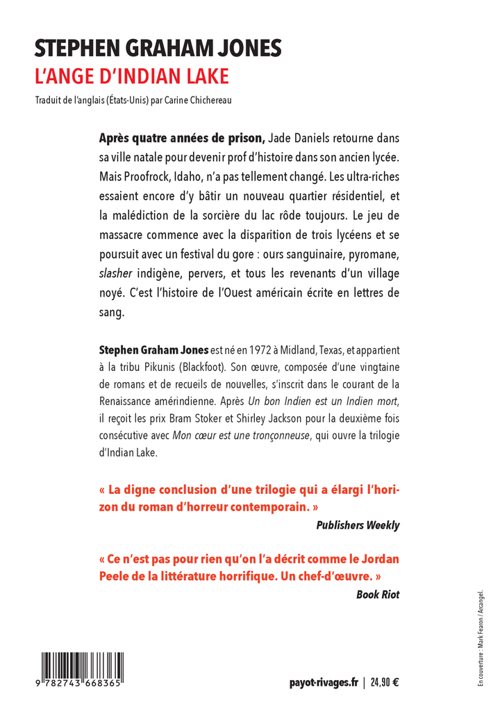 L'ange d'Indian Lake - Stephen Graham Jones - RIVAGES