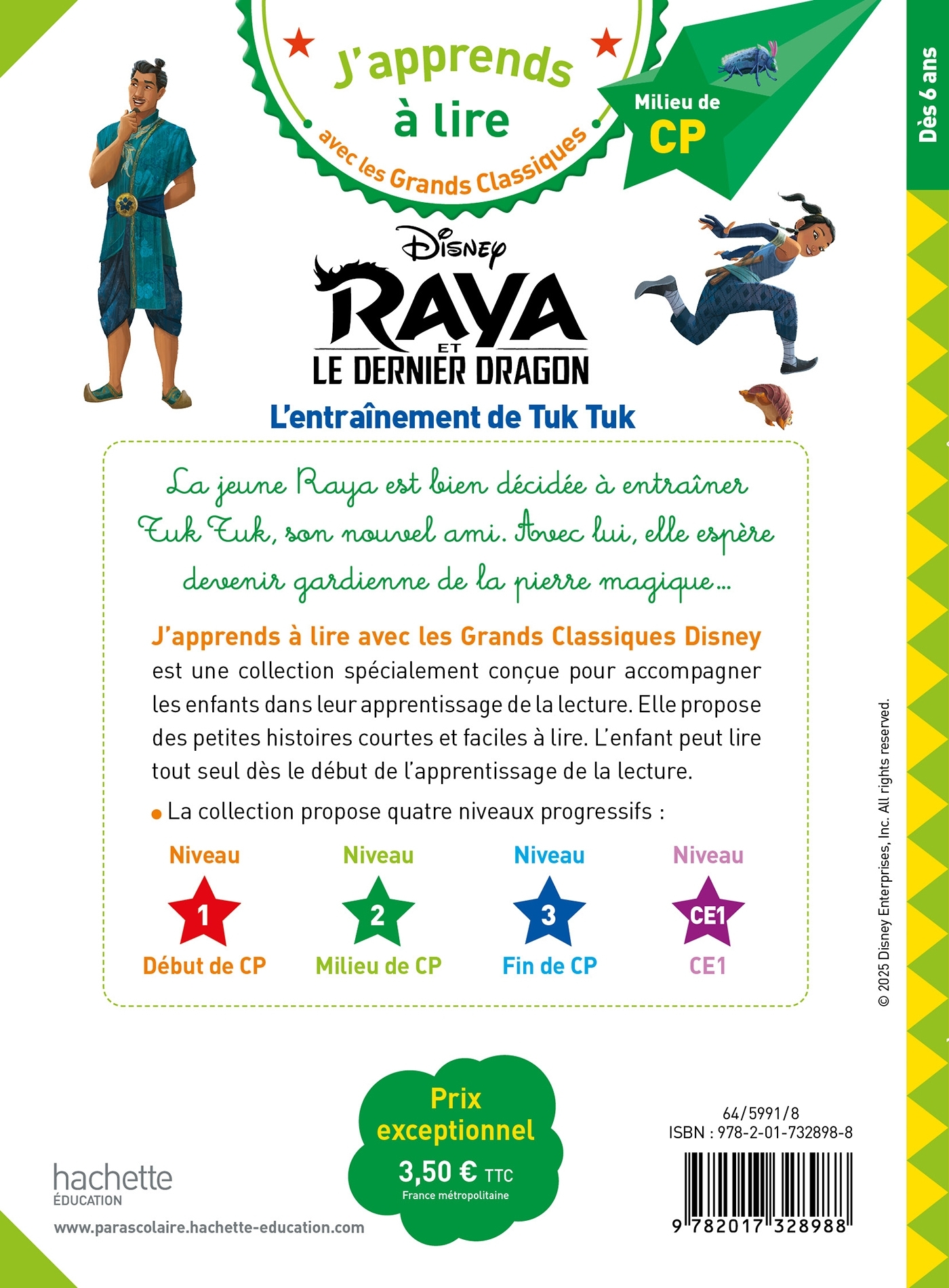 Disney - Raya - L'entraînement de Tuk Tuk, CP Niveau 2 - Isabelle Albertin, Clara Morena-Beuken - HACHETTE EDUC