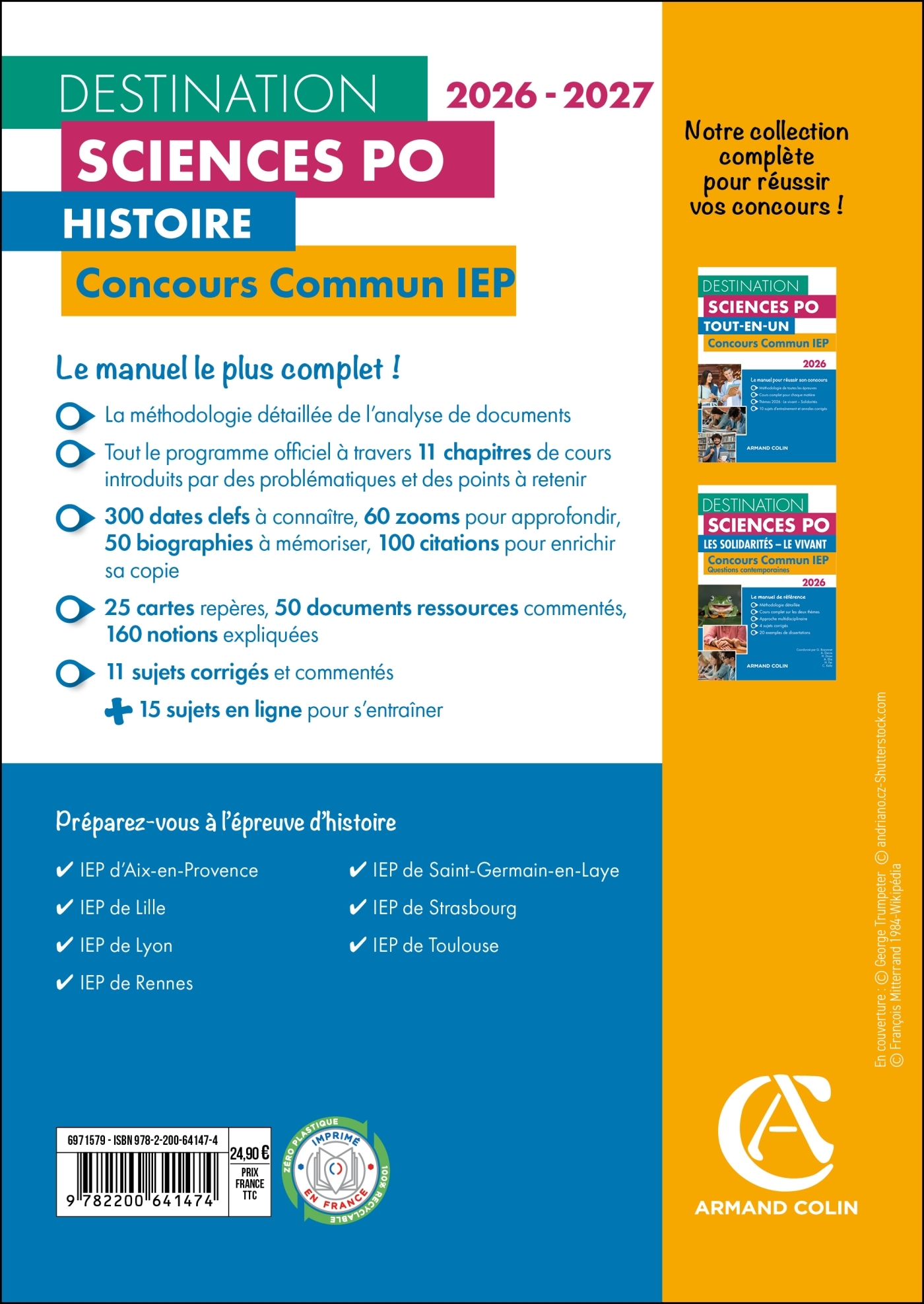 Destination Sciences Po Histoire - Concours commun IEP - 2026-2027 - Yannick Clavé - ARMAND COLIN