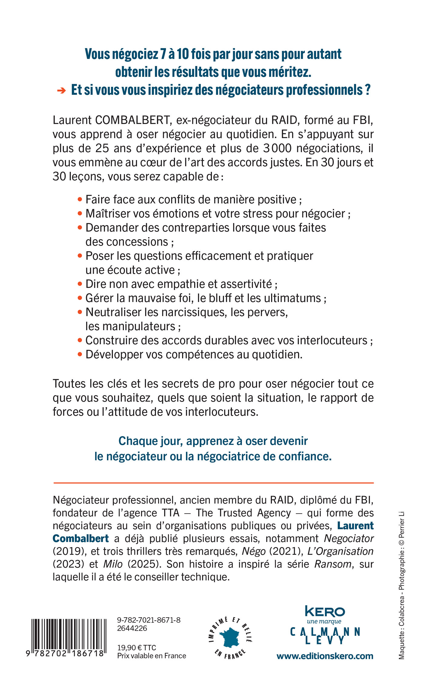 Apprendre à négocier en 30 jours - Laurent Combalbert - KERO