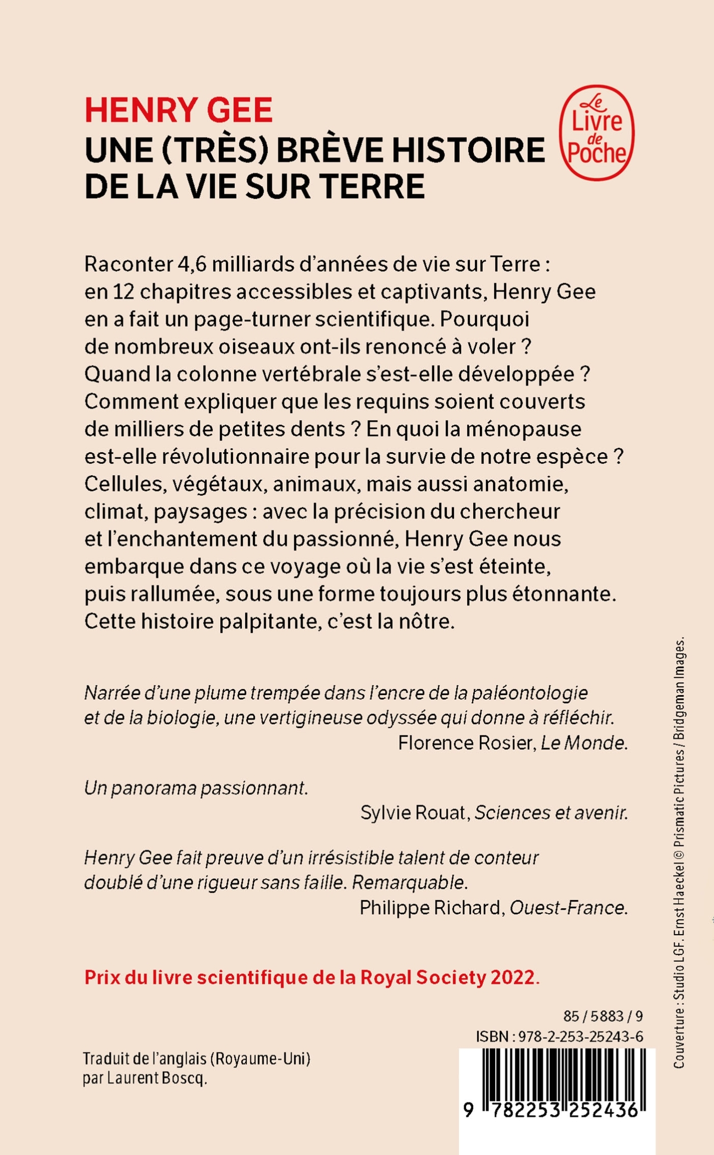 Une (très) brève histoire de la vie sur terre - Henry Gee - LGF