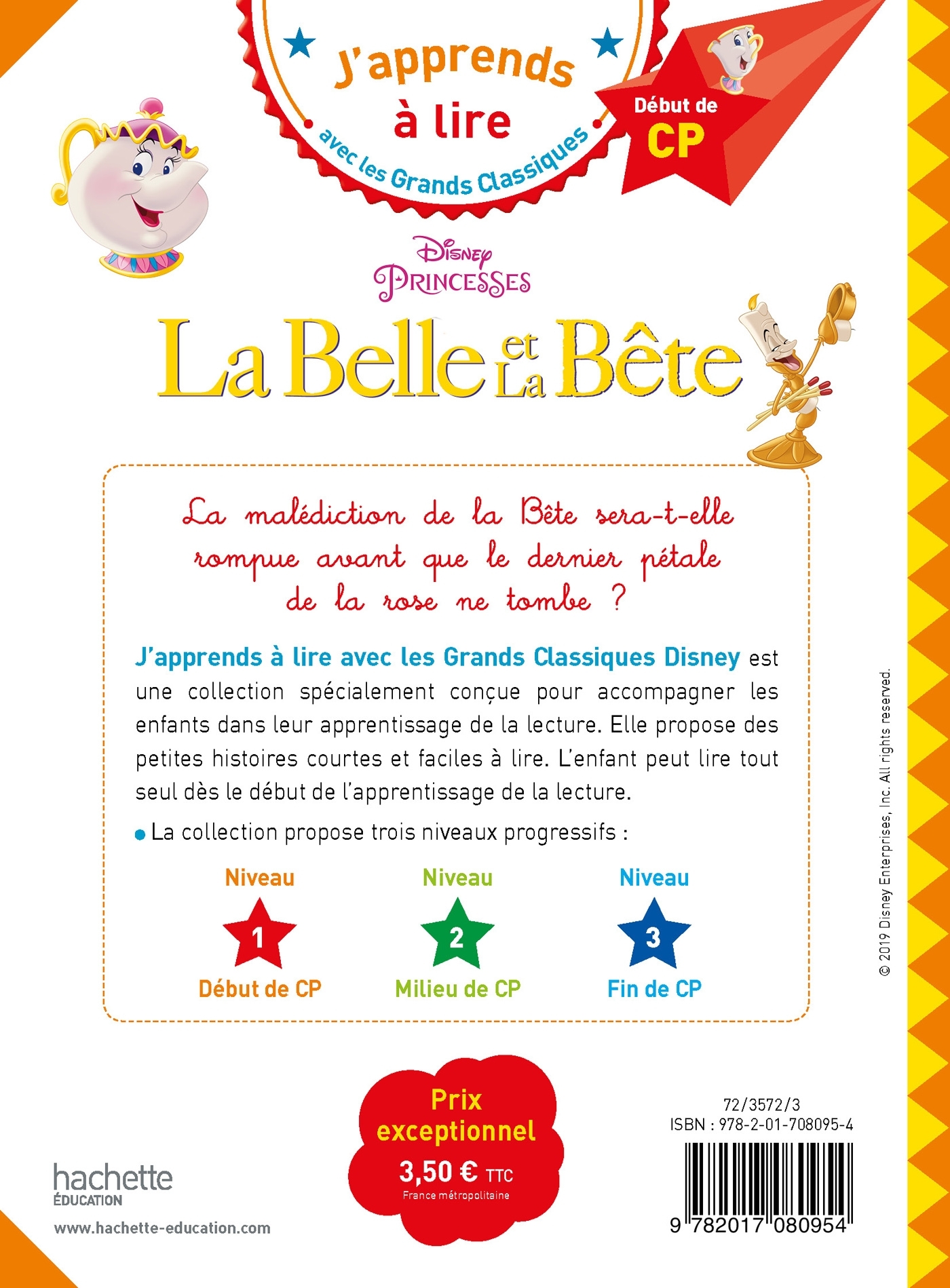 Disney - La Belle et la Bête, CP Niveau 1 - Isabelle Albertin - HACHETTE EDUC