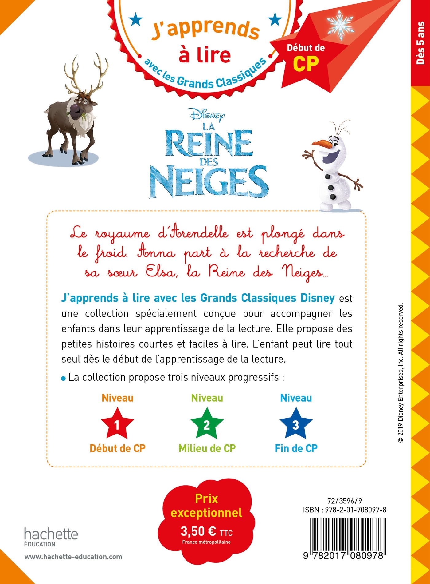 Disney - La Reine des Neiges, CP Niveau 1 - Isabelle Albertin - HACHETTE EDUC