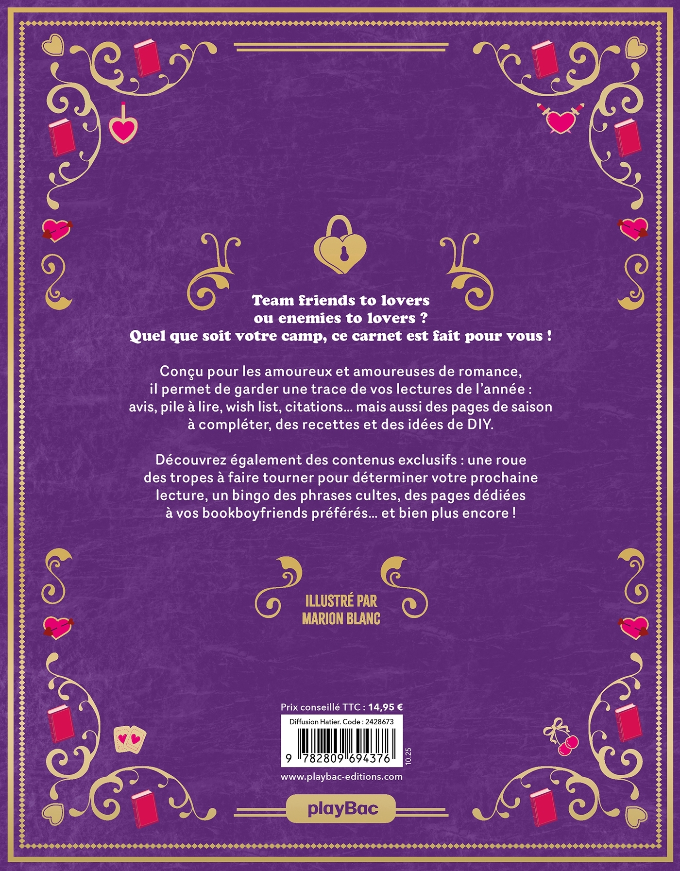 Carnet de lecture Romance - Édition collector -   - PLAY BAC