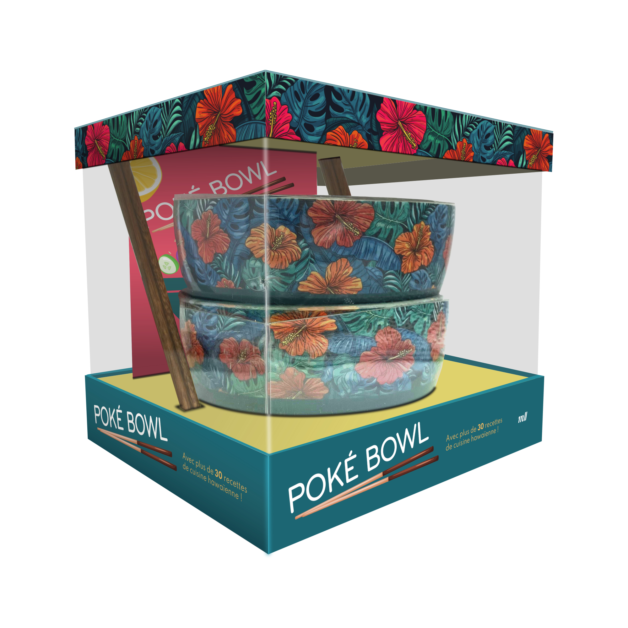 Coffret Poké bowl - Avec plus de 30 recettes de cuisine hawaïenne ! -  Collectif - MERCILESLIVRES