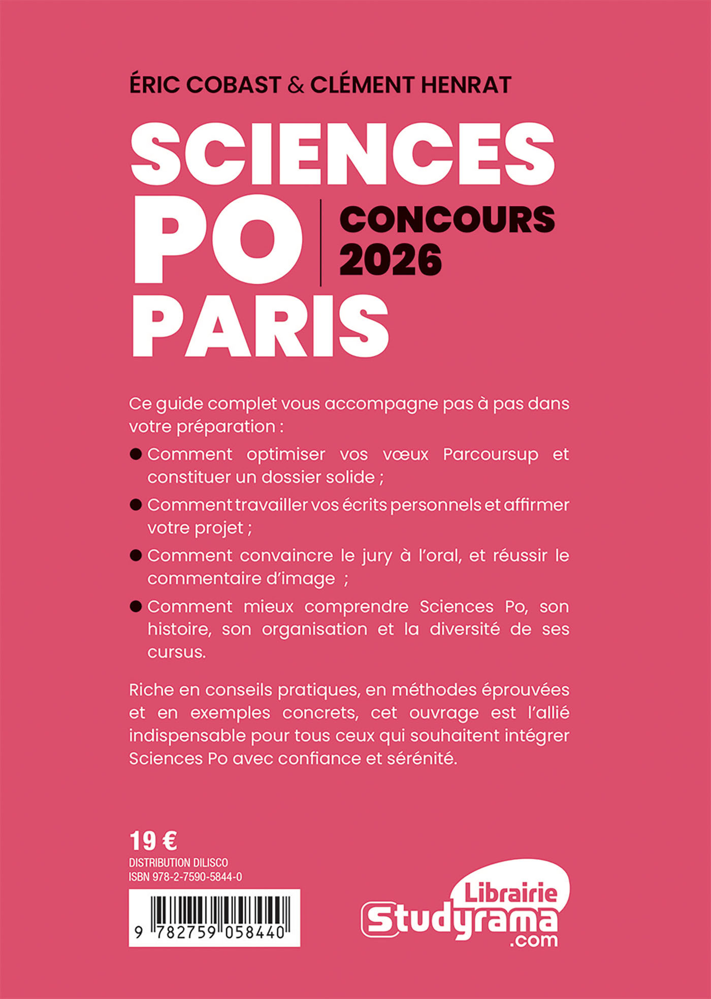 Concours Sciences Po Paris 2026 - Eric Cobast - STUDYRAMA