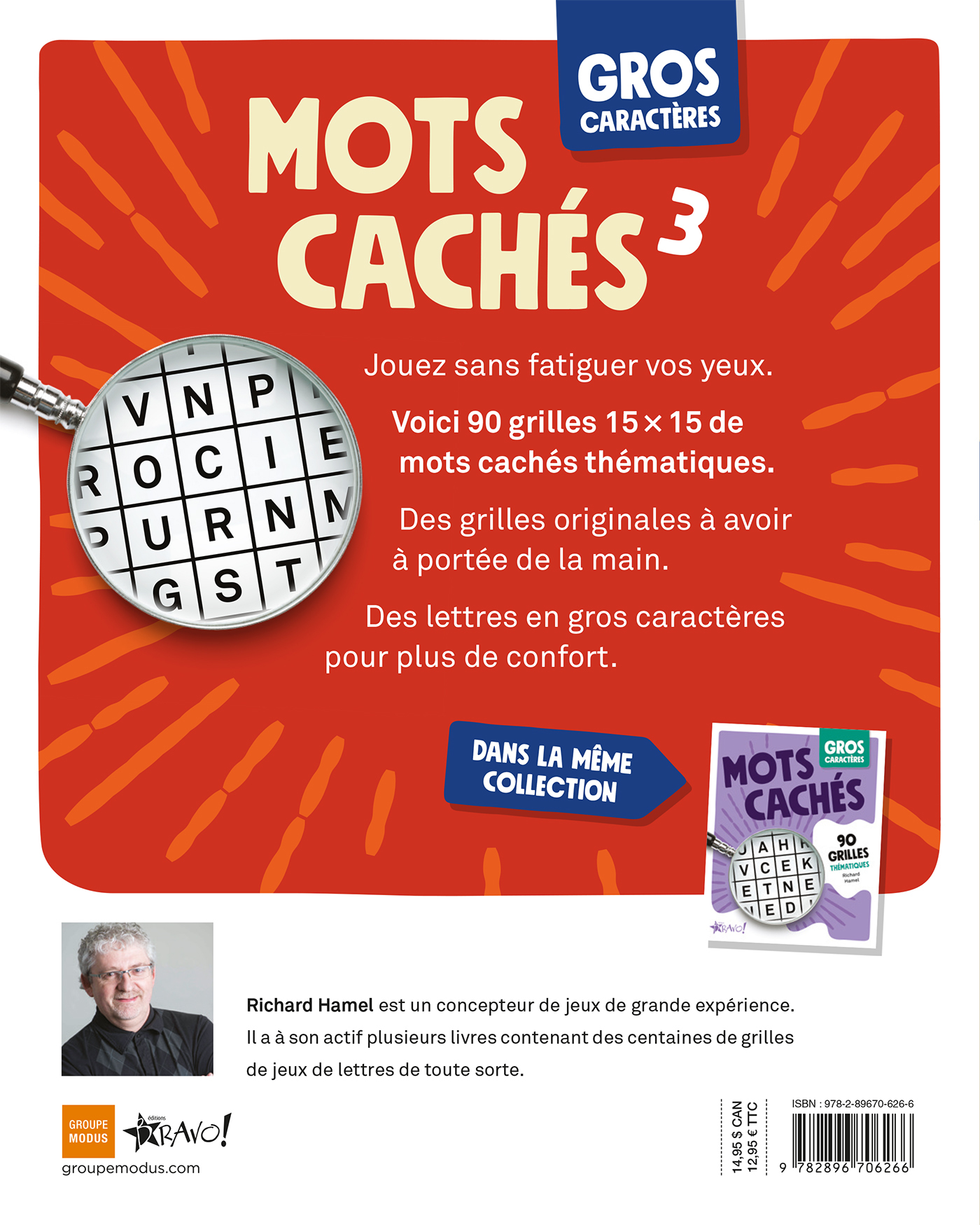 Gros caractères - Mots cachés 3 - Richard Hamel - BRAVO