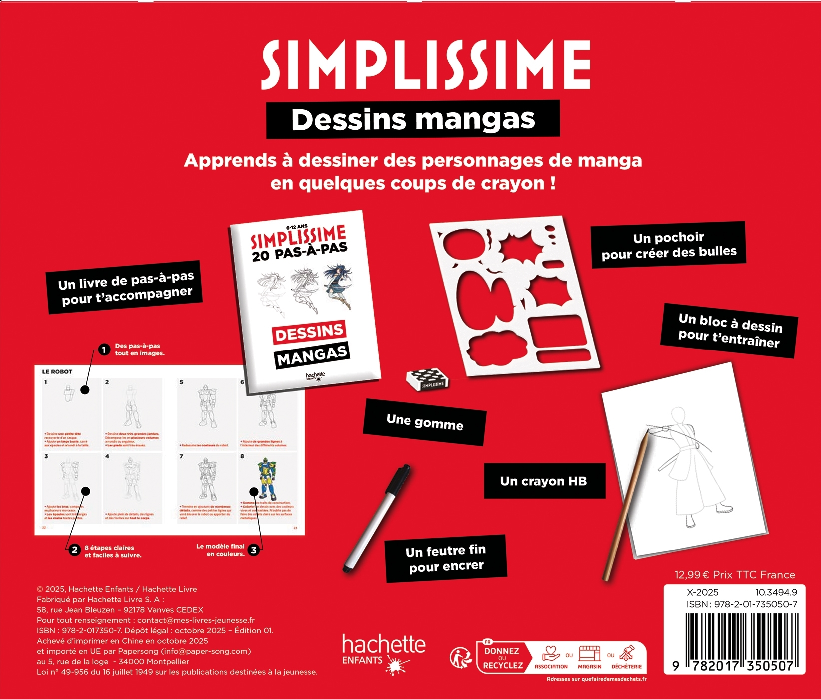 Simplissime coffret - 20 pas-à-pas - Dessins Mangas -  - HACHETTE ENFANT
