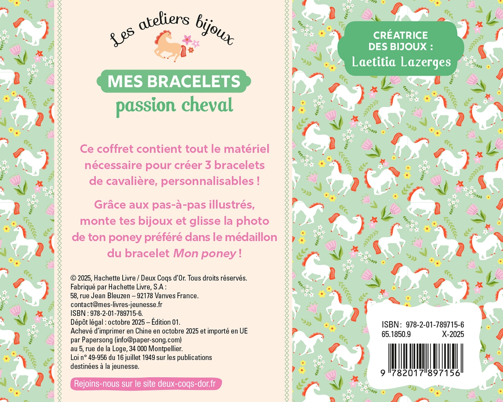 Mes bracelets passion cheval - coffret avec accessoires - Laetitia Lazerges - DEUX COQS D OR