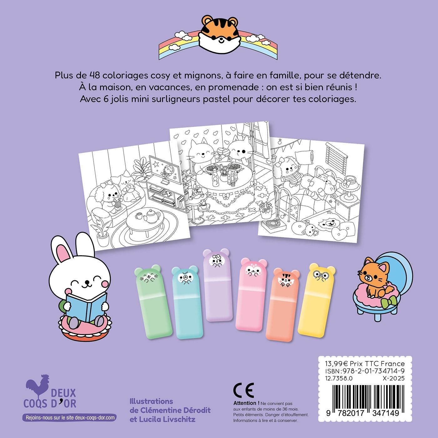 Coloriages mes petits amis avec 6 surligneurs - Si bien réunis ! -  - DEUX COQS D OR