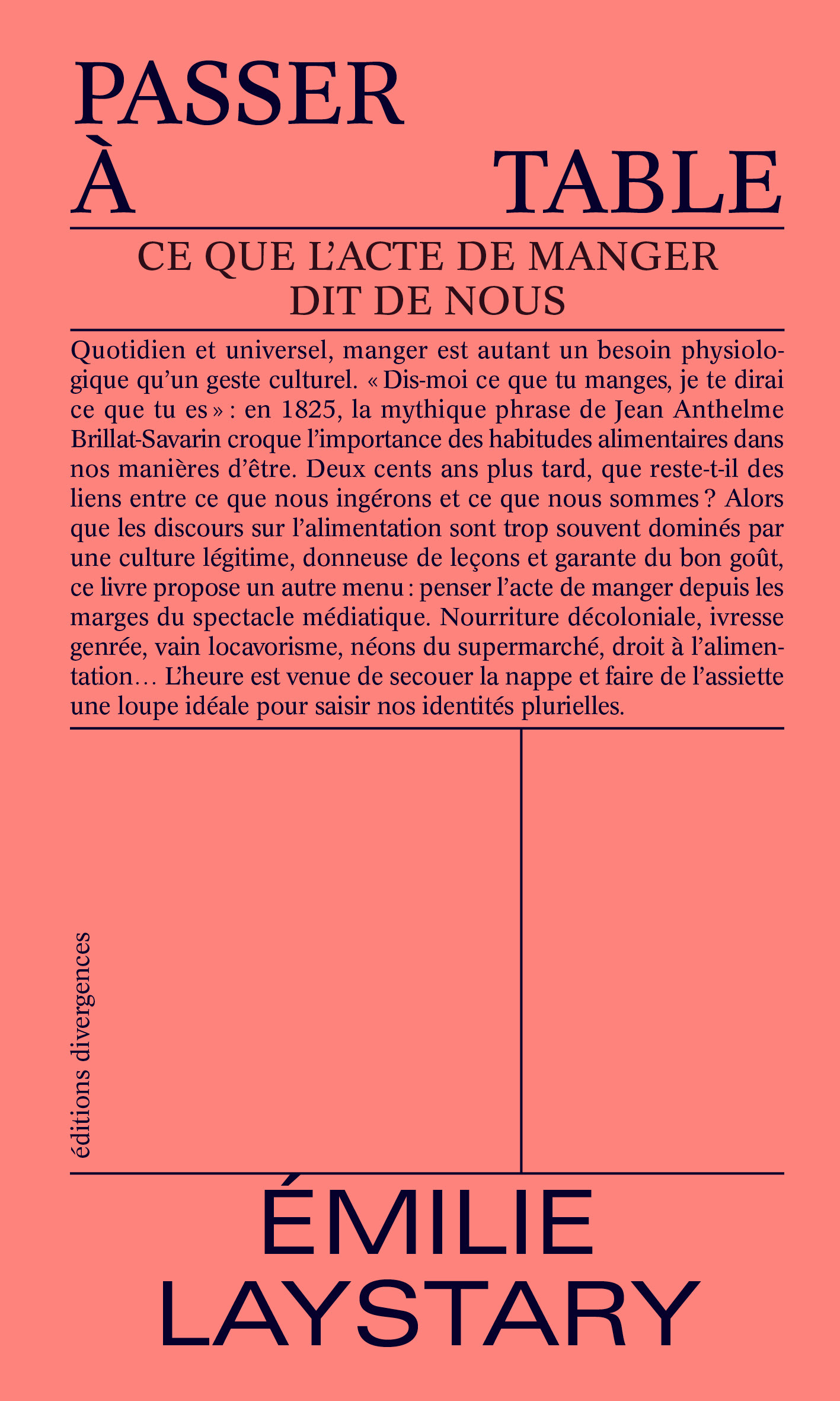 PASSER À TABLE - LAYSTARY EMILIE - DIVERGENCES