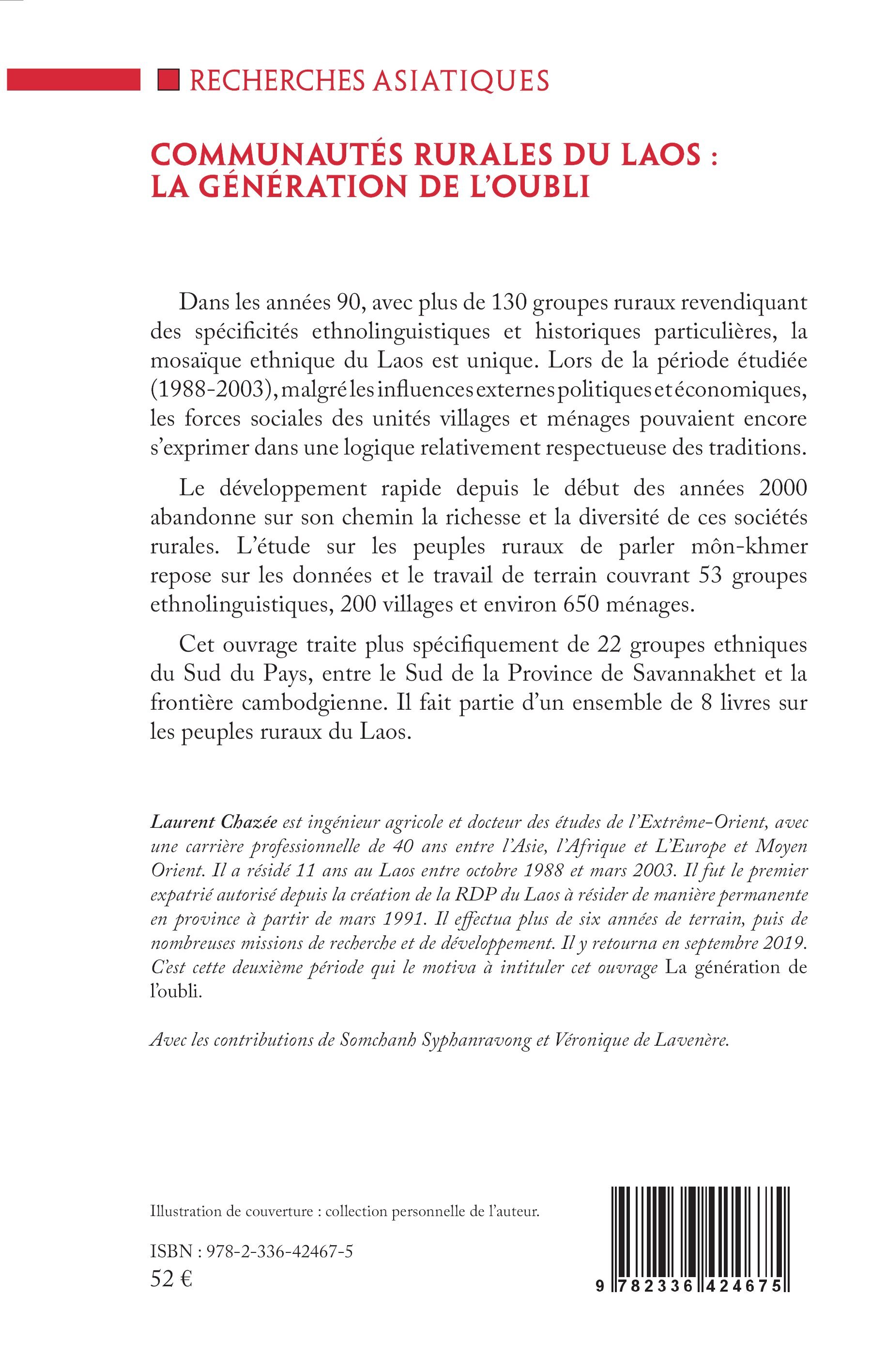 Communautés rurales du Laos : la génération de l’oubli - Laurent Chazée - L'HARMATTAN