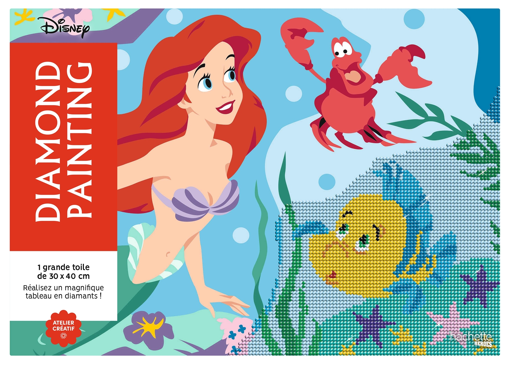 Kit diamond painting Disney officiel - La Petite Sirène -  - HACHETTE HEROES