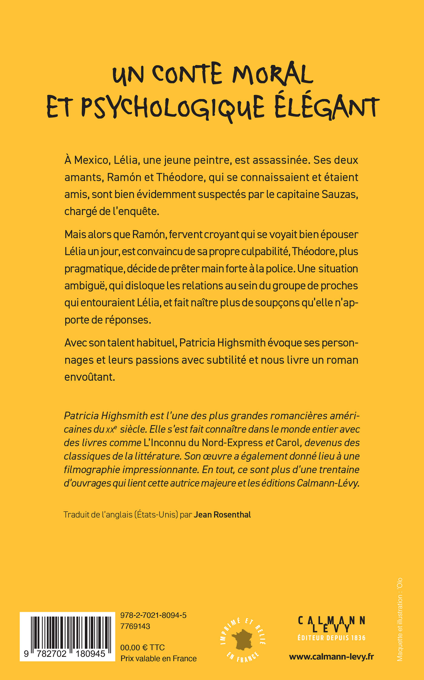 Jeu pour les vivants - PATRICIA HIGHSMITH - CALMANN-LEVY