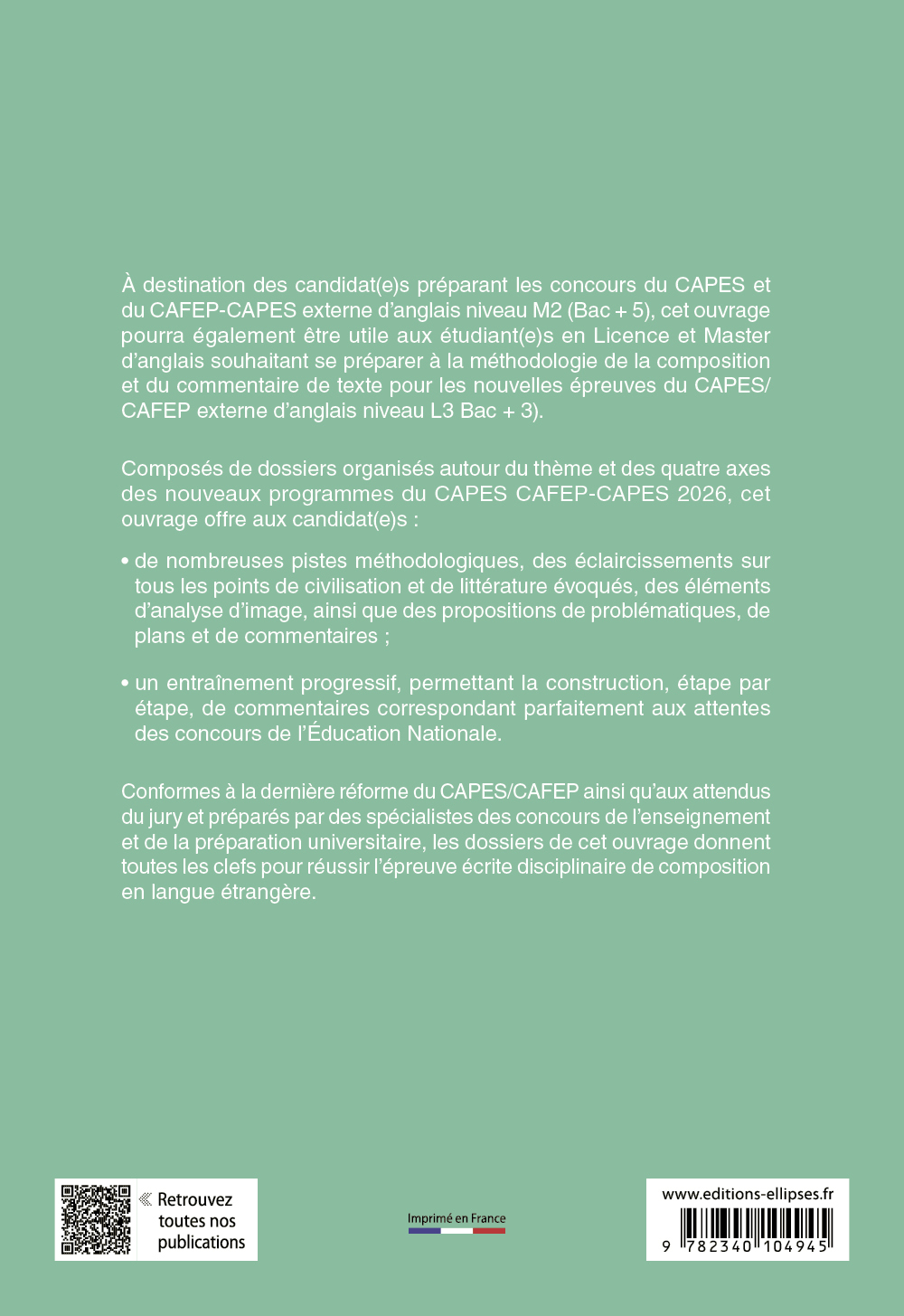 CAPES Anglais 2026 - Épreuve écrite disciplinaire - La composition -  Collectif, Flavien Bardet - ELLIPSES