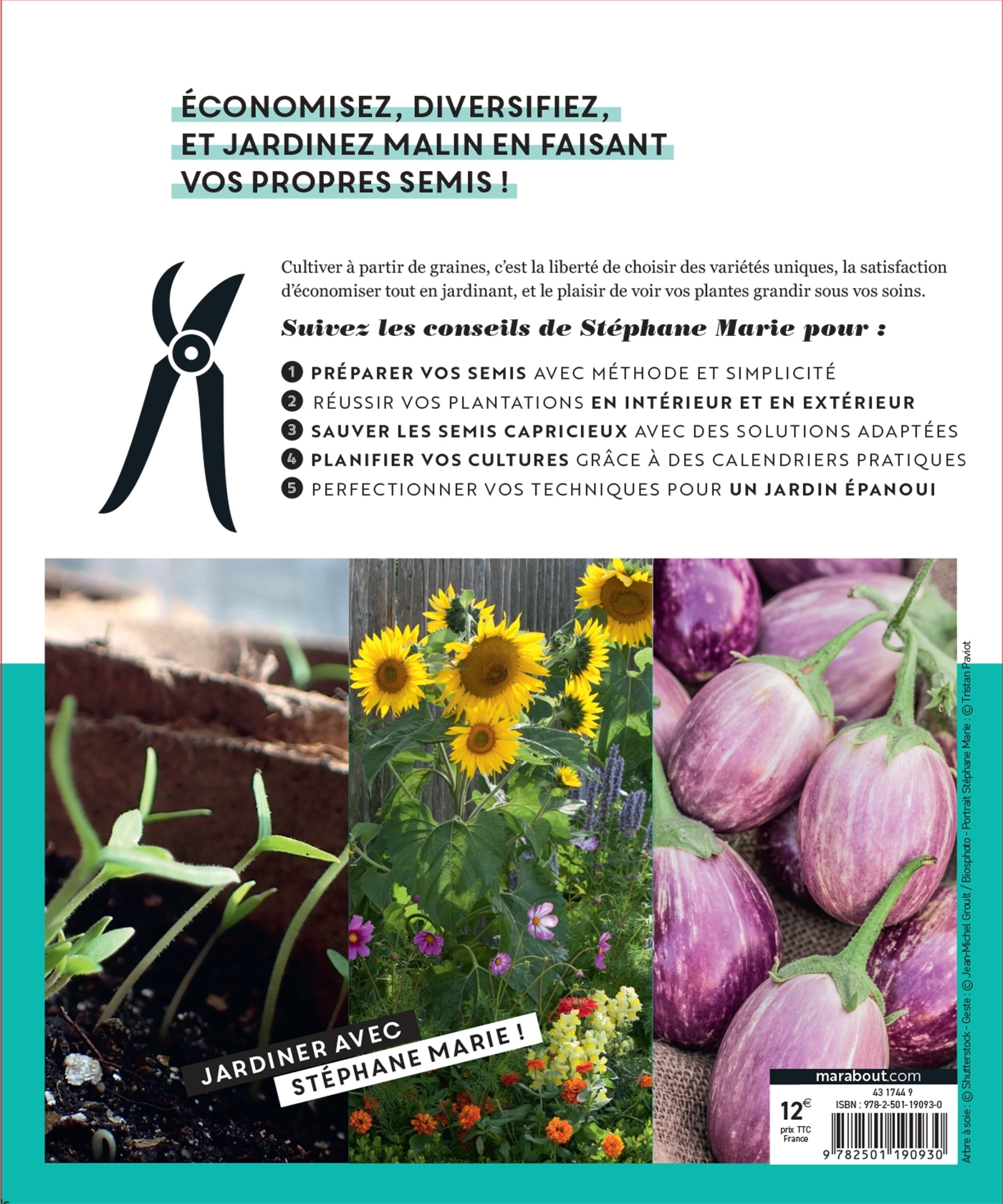 Faire ses semis au potager - Stéphane Marie,  Tom le Jardinier - MARABOUT