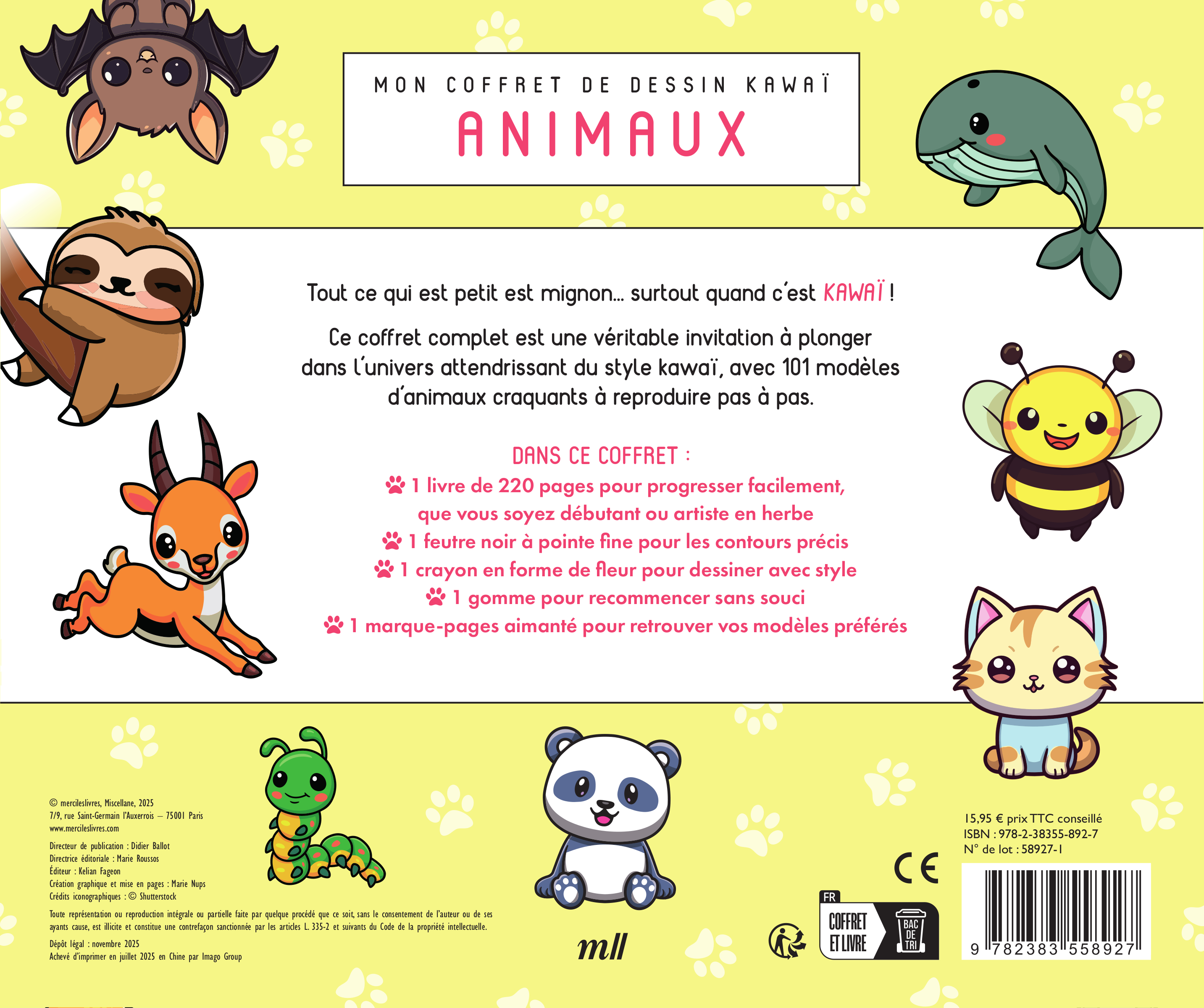 Mon coffret de dessin kawaï - Animaux -  Collectif - MERCILESLIVRES