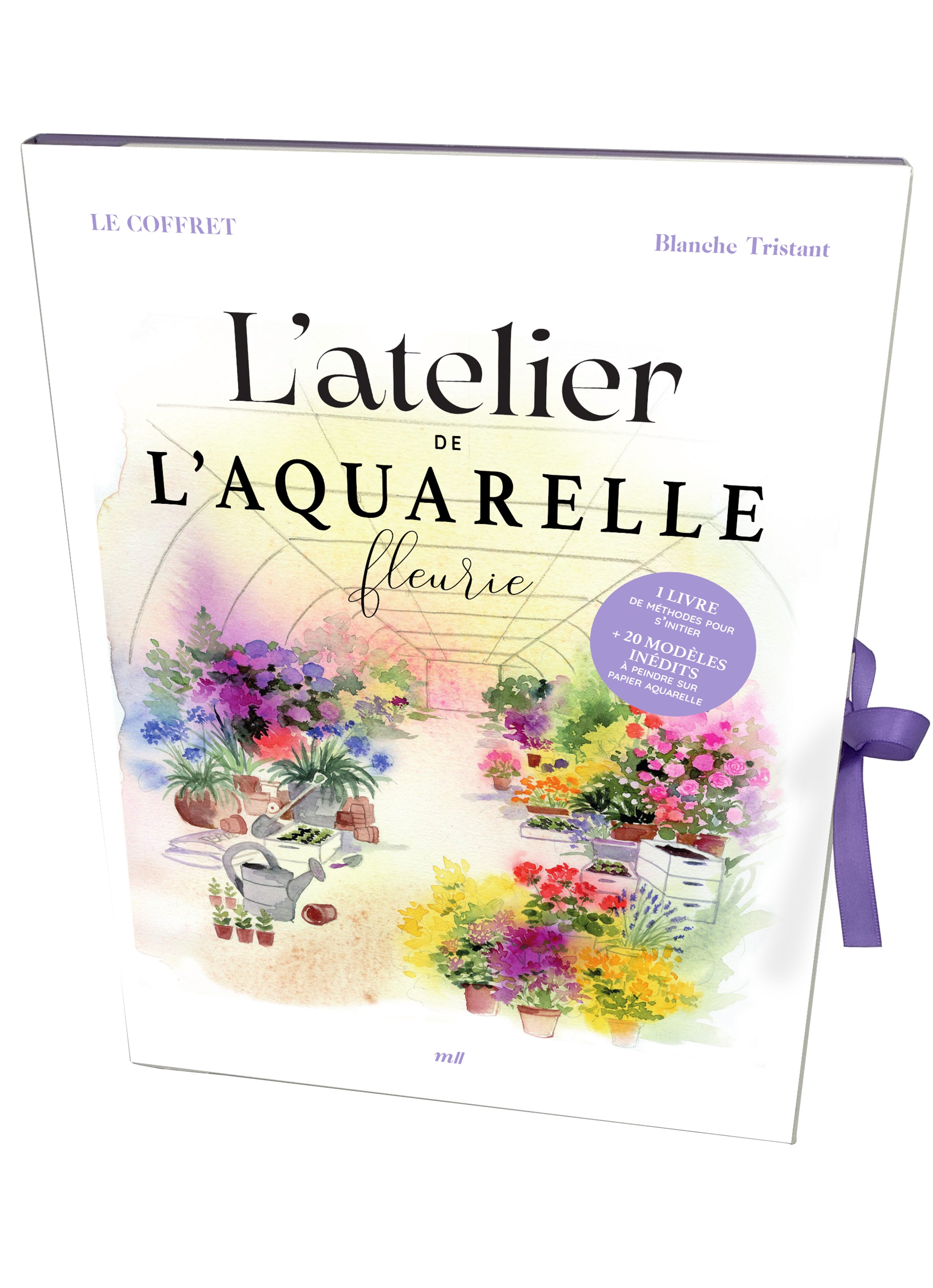 Pochette - L’atelier de l’aquarelle fleurie (1 livre et des feuilles papier aquarelle) - Blanche Tristant - MERCILESLIVRES