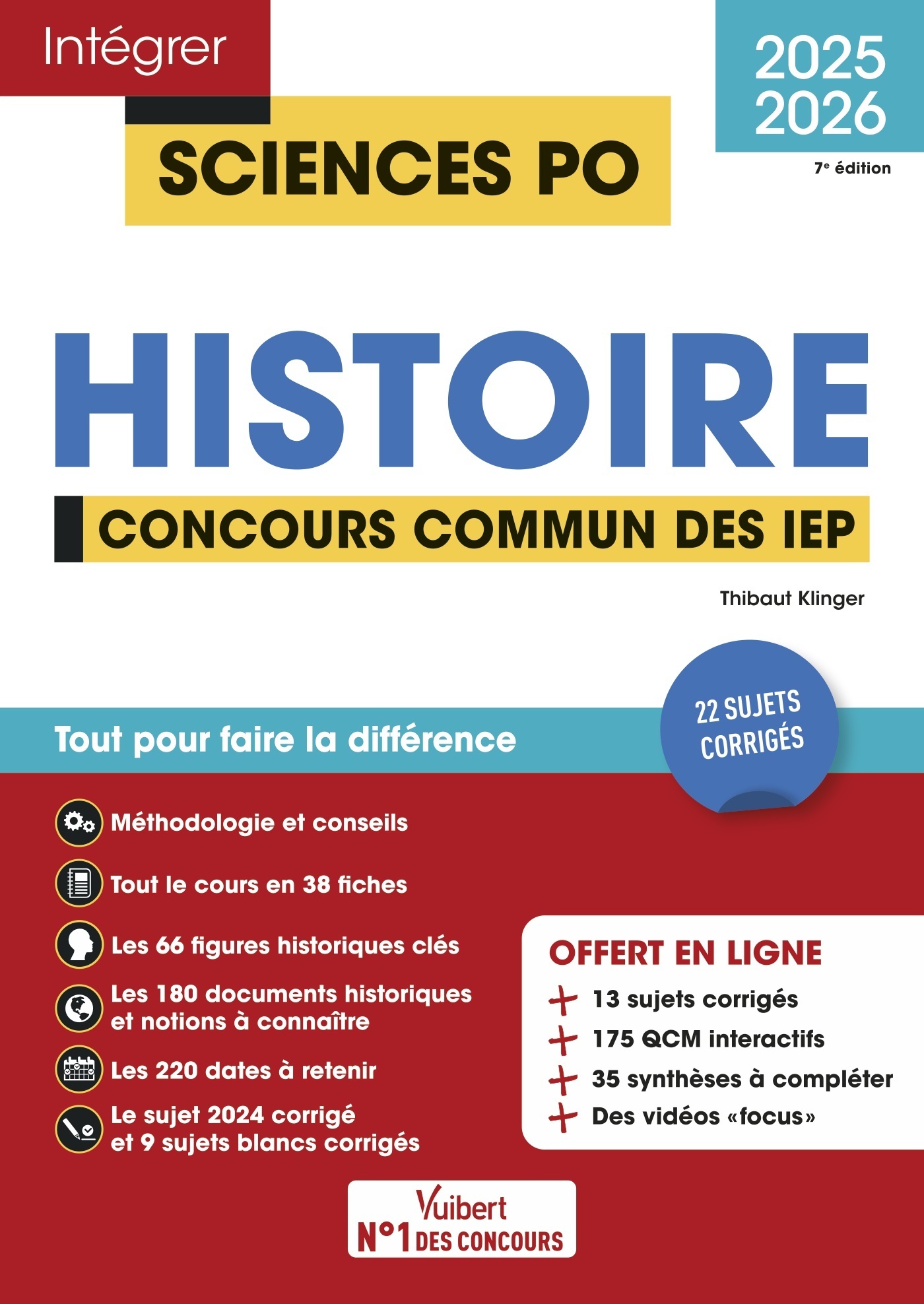 Sciences Po - Histoire - Concours commun des IEP 2025-2026 + 10 vidéos Focus - Thibaut Klinger - VUIBERT
