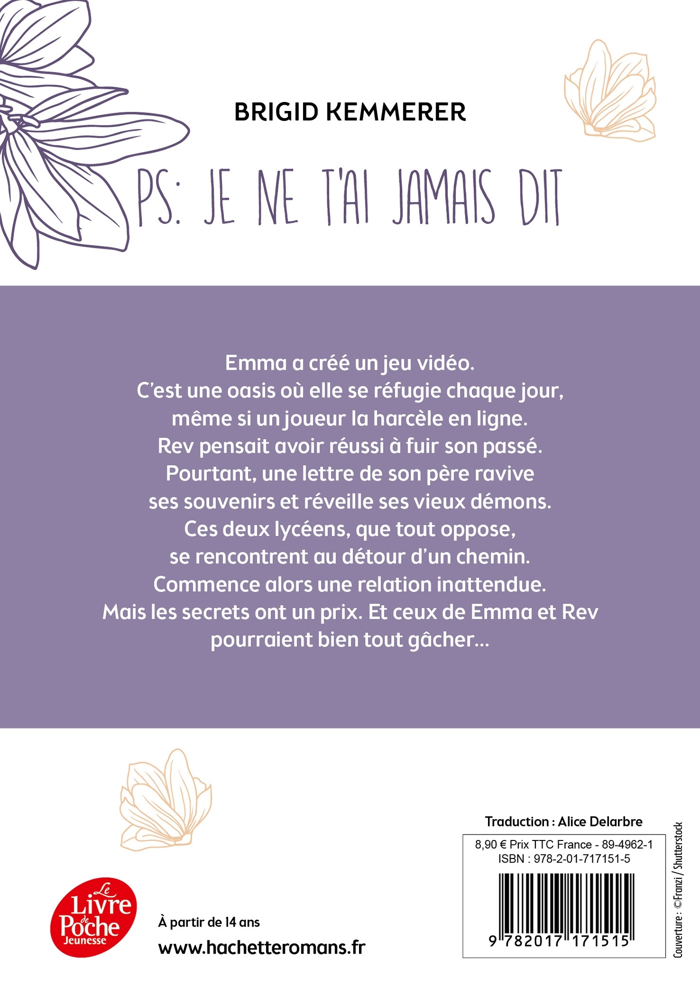 P.-S. : Je ne t'ai jamais dit - Brigid Kemmerer - POCHE JEUNESSE