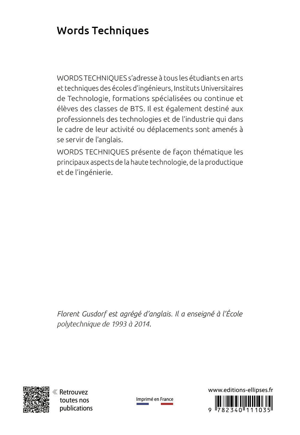 Words Techniques - Florent Gusdorf - ELLIPSES